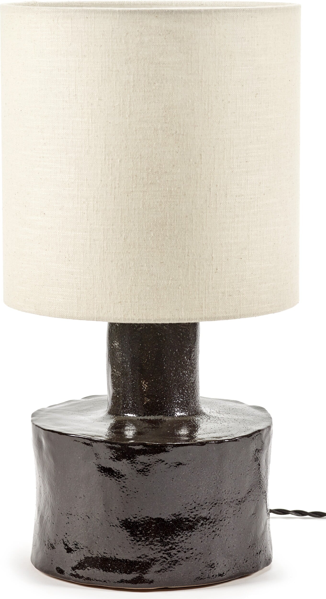 Lampa stołowa Catherine 47 cm czarno-beżowa