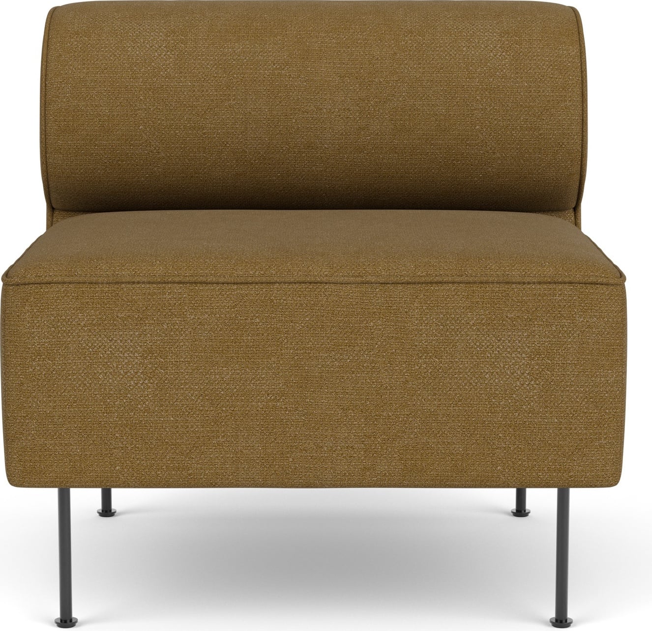 Element środkowy sofy modułowej Eave Bouclé 80 cm brązowy na czarnych stalowych nogach