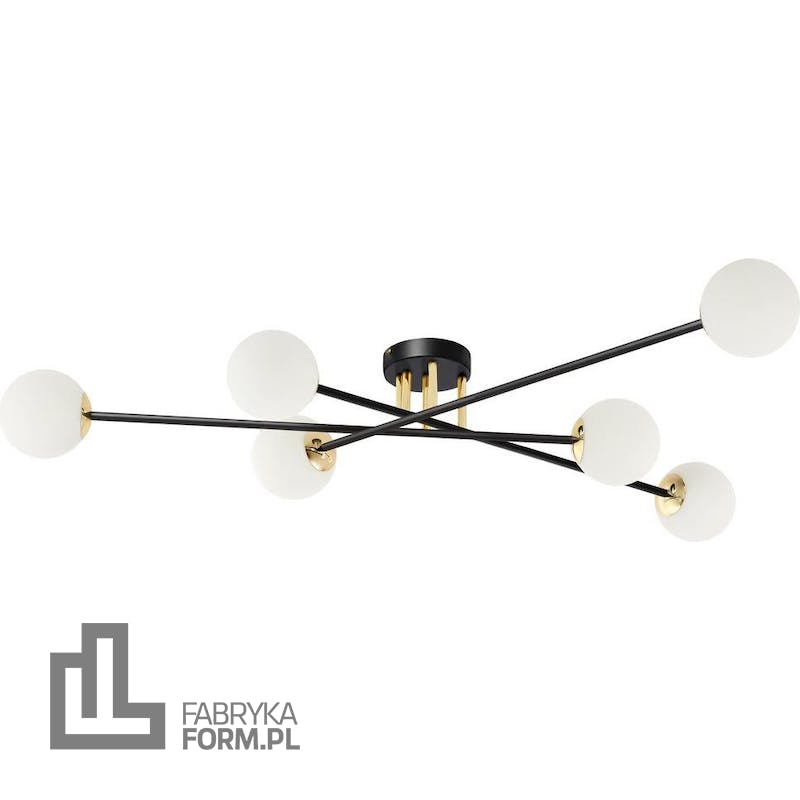 Lampa sufitowa Astra 6 czarno-złota