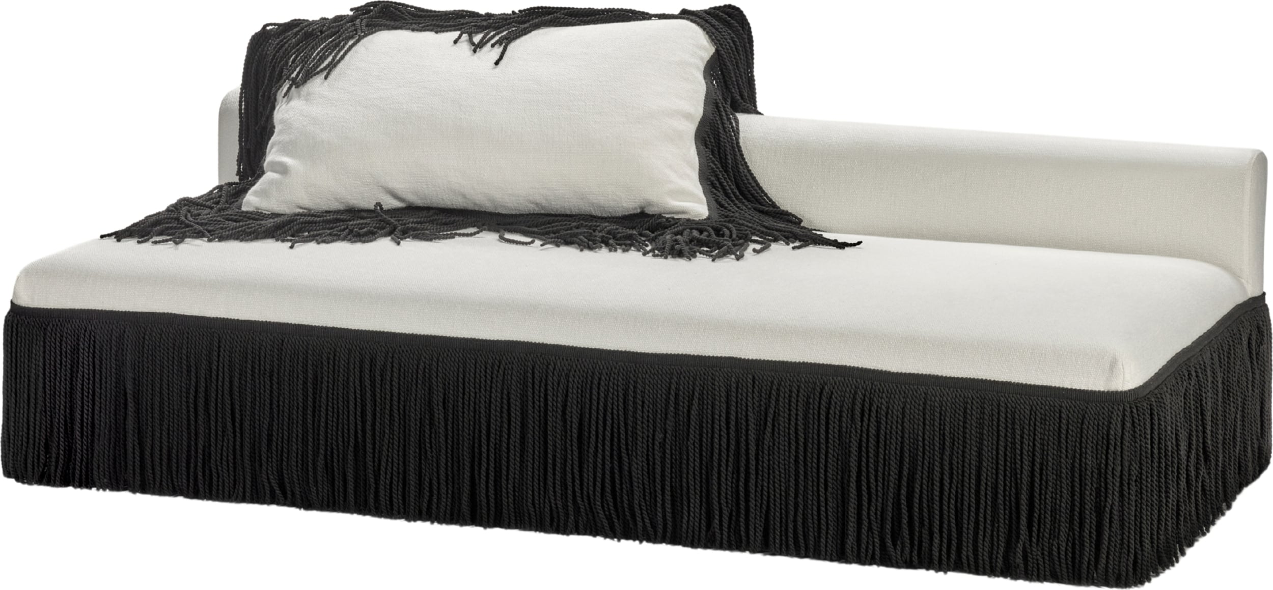 Sofa z poduszką dekoracyjną Frou 205 cm biała 2 el.