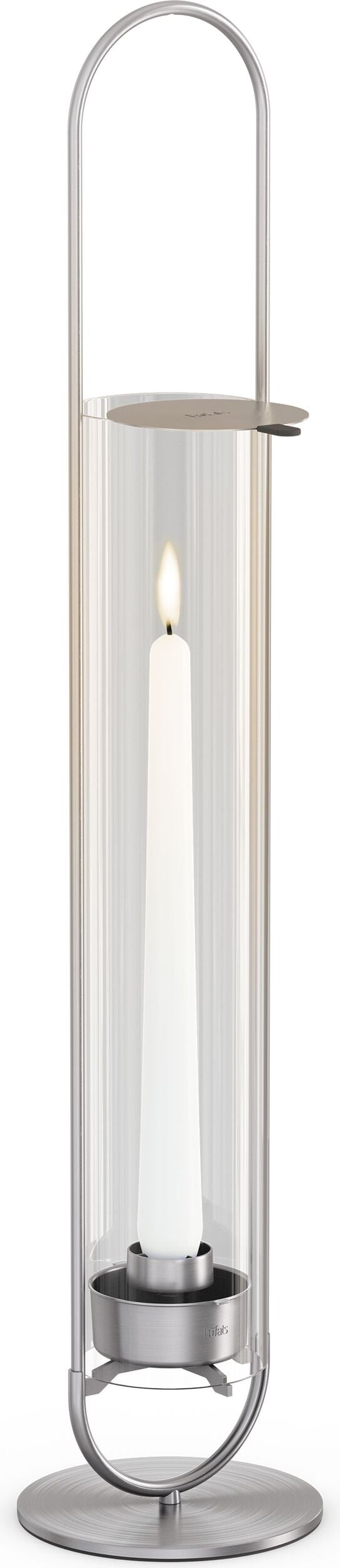 Latarnia Oval 55 cm srebrna