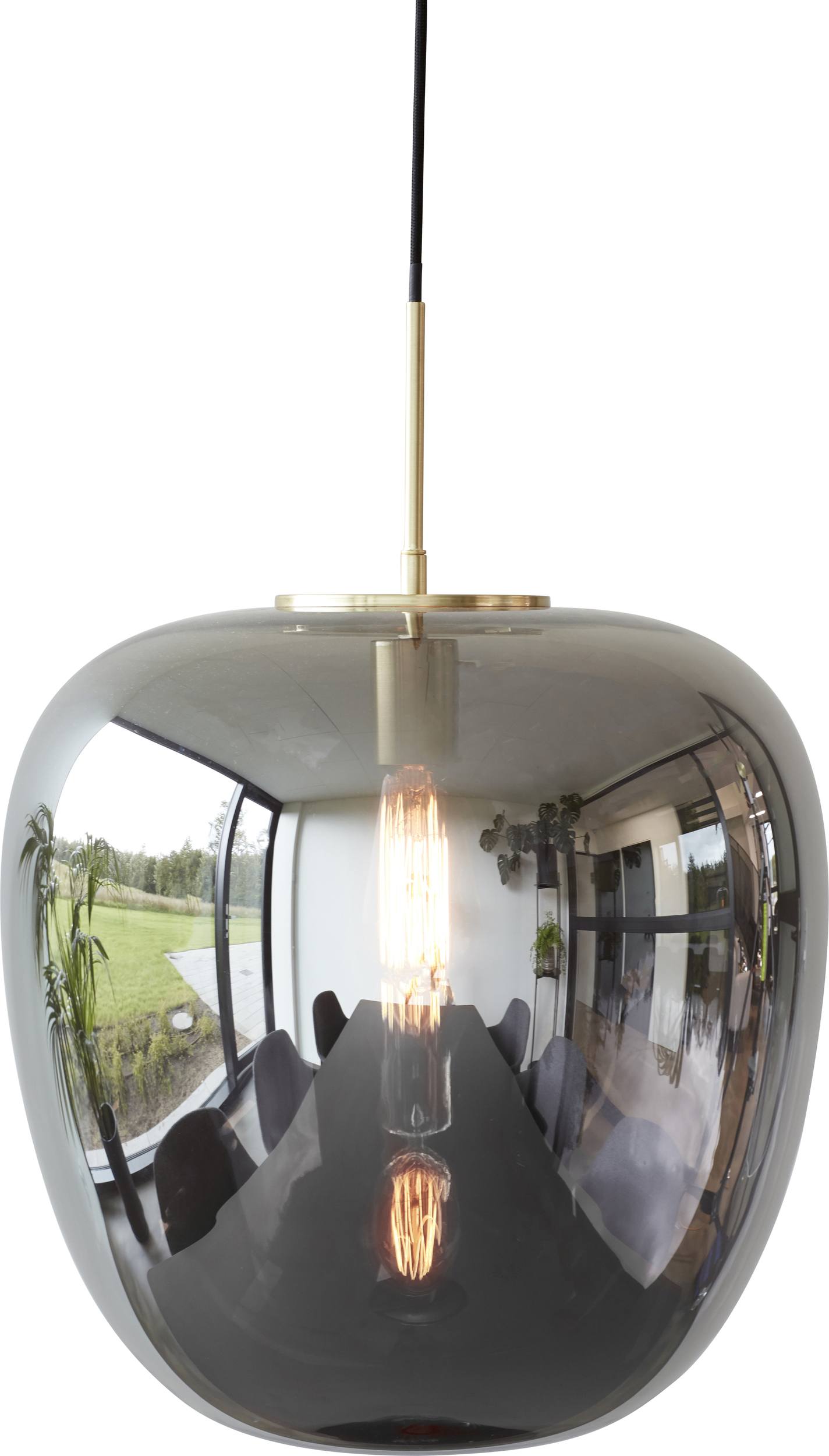 Lampa wisząca Hübsch 40 cm szara szklana