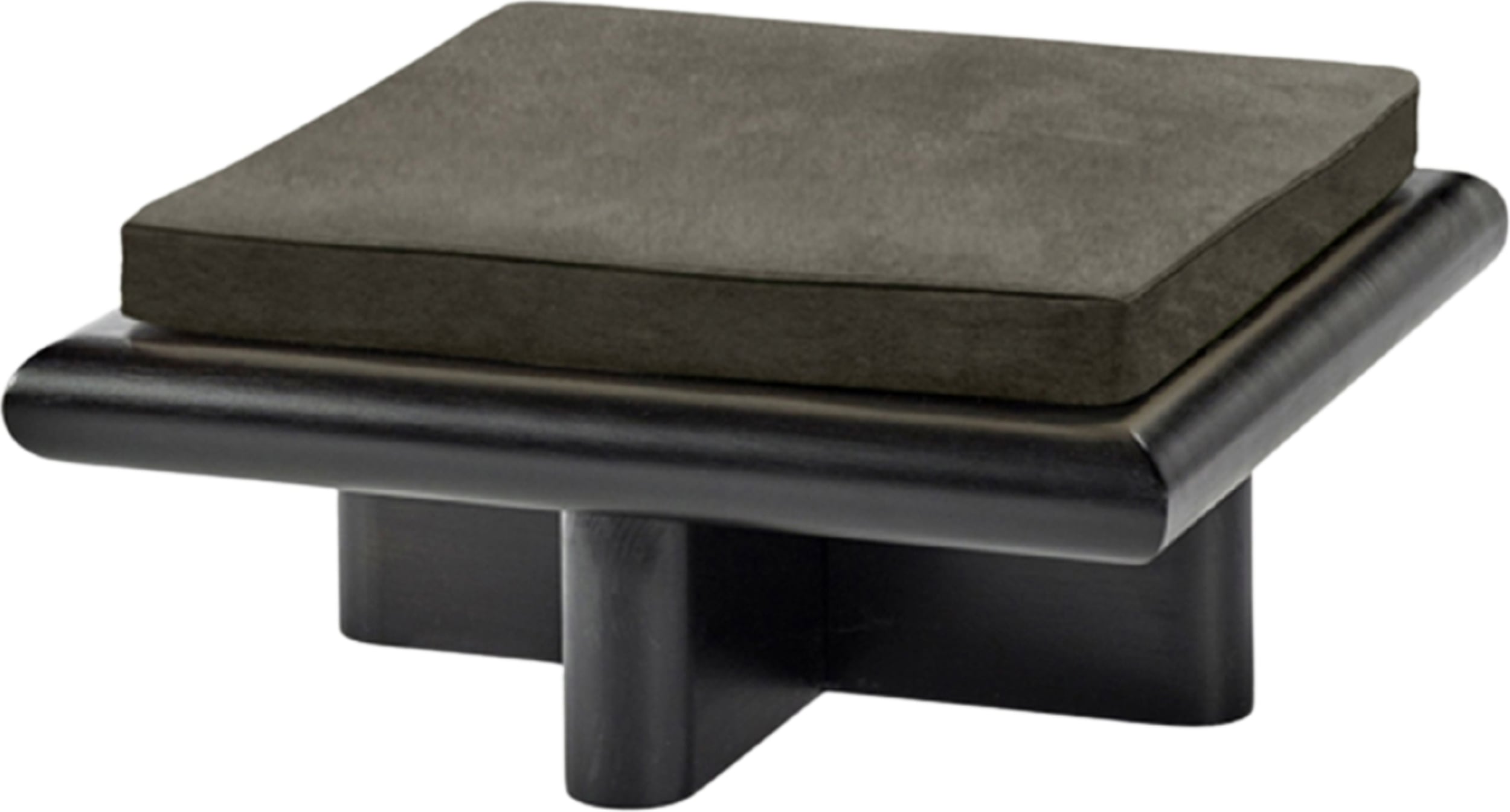 Puf Taka Velvet 72 cm ciemnoszary drewno tulipanowca
