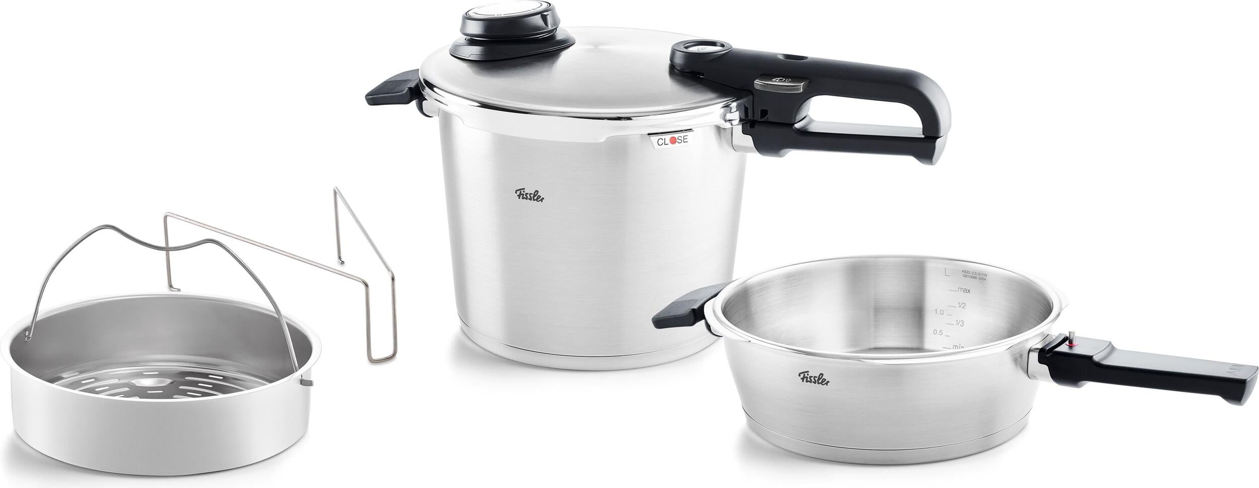 Szybkowar Vitavit Premium 6 l z dodatkową patelnią i wkładem perforowanym