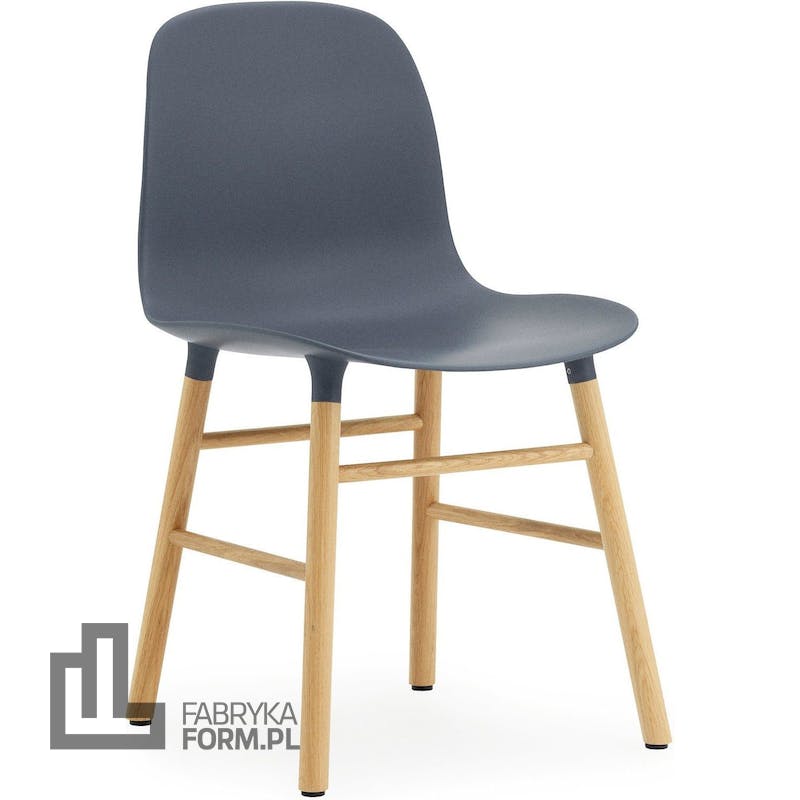 Krzesło Form niebieskie dębowa rama