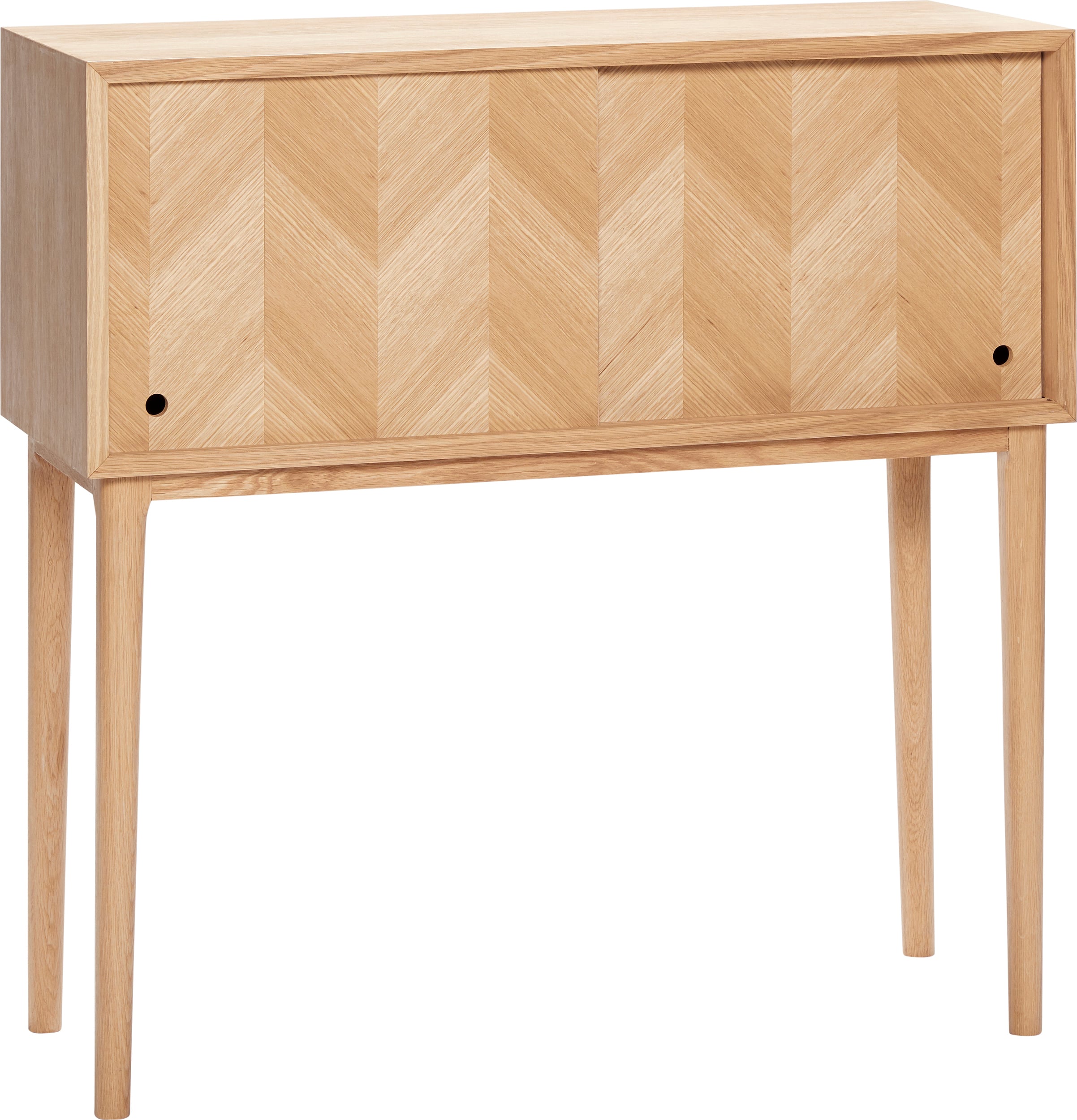 Szafka Herringbone drewniana z przesuwanymi drzwiami