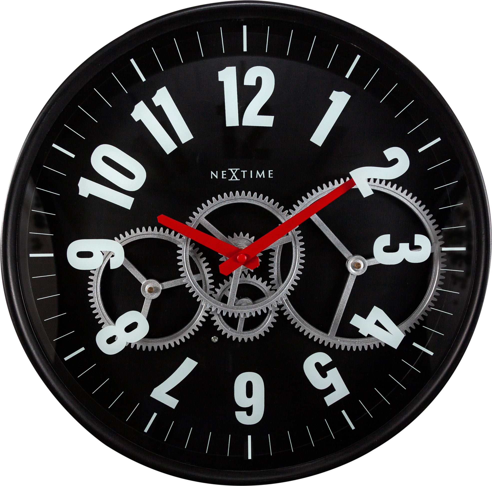 Zegar ścienny Modern Gear Clock czarny