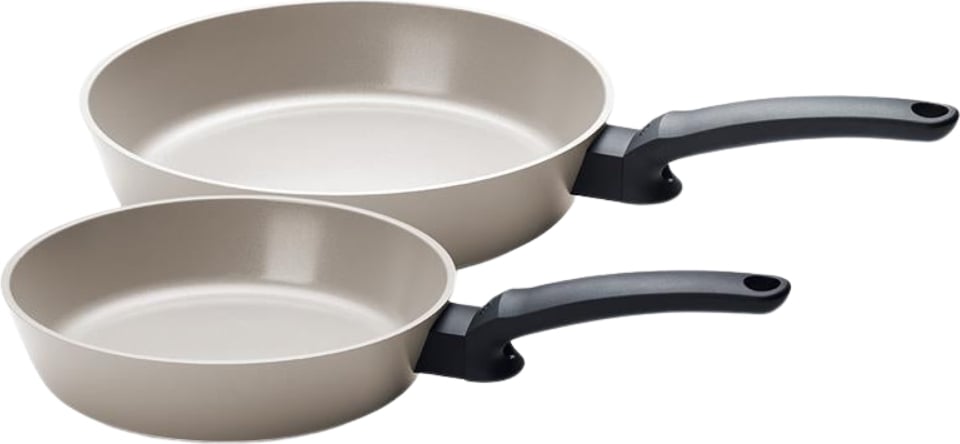 Patelnie Ceratal Evo Comfort 24 cm + 28 cm jasnoszare 2 szt.