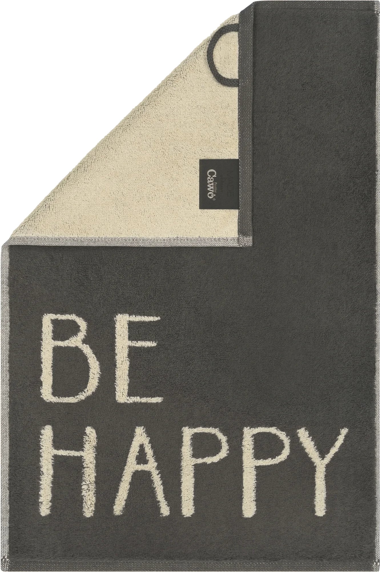 Ręcznik Postcards Be Happy 30 x 50 cm ciemnoszary