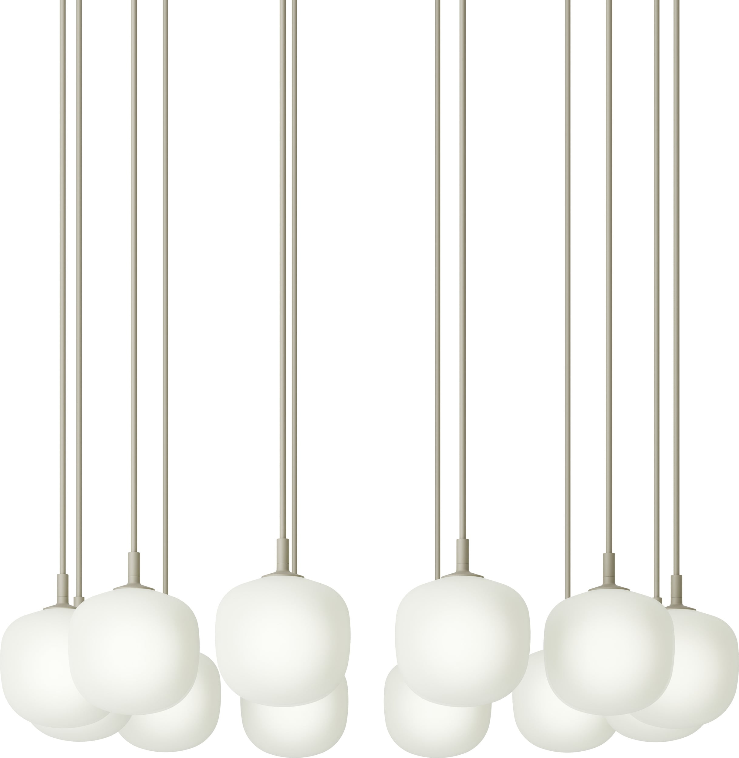 Lampa wisząca Rime 12-punktowa 12 cm szara