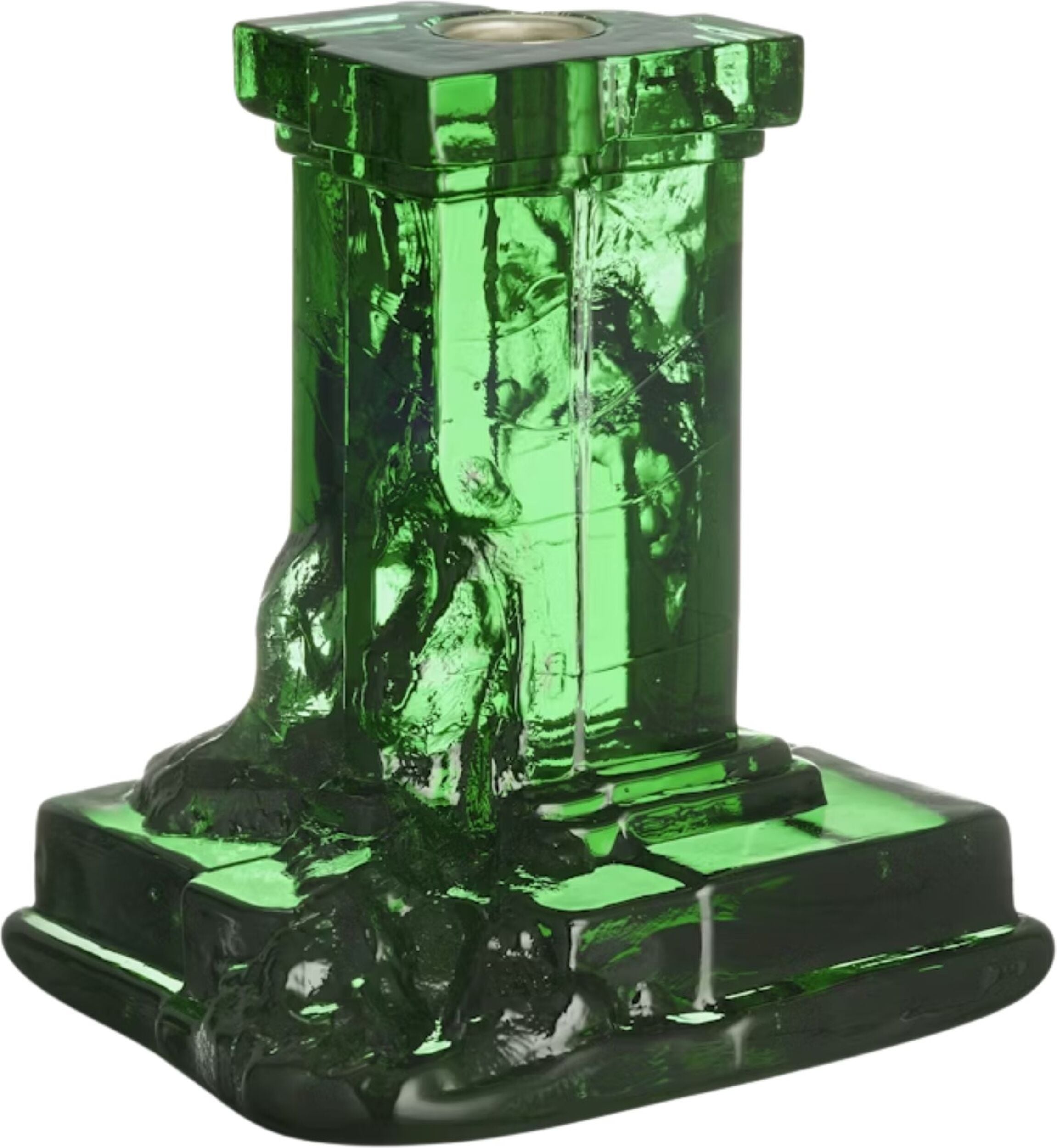 Świecznik na klasyczną świecę Rocky Baroque 15 cm zieleń emerald