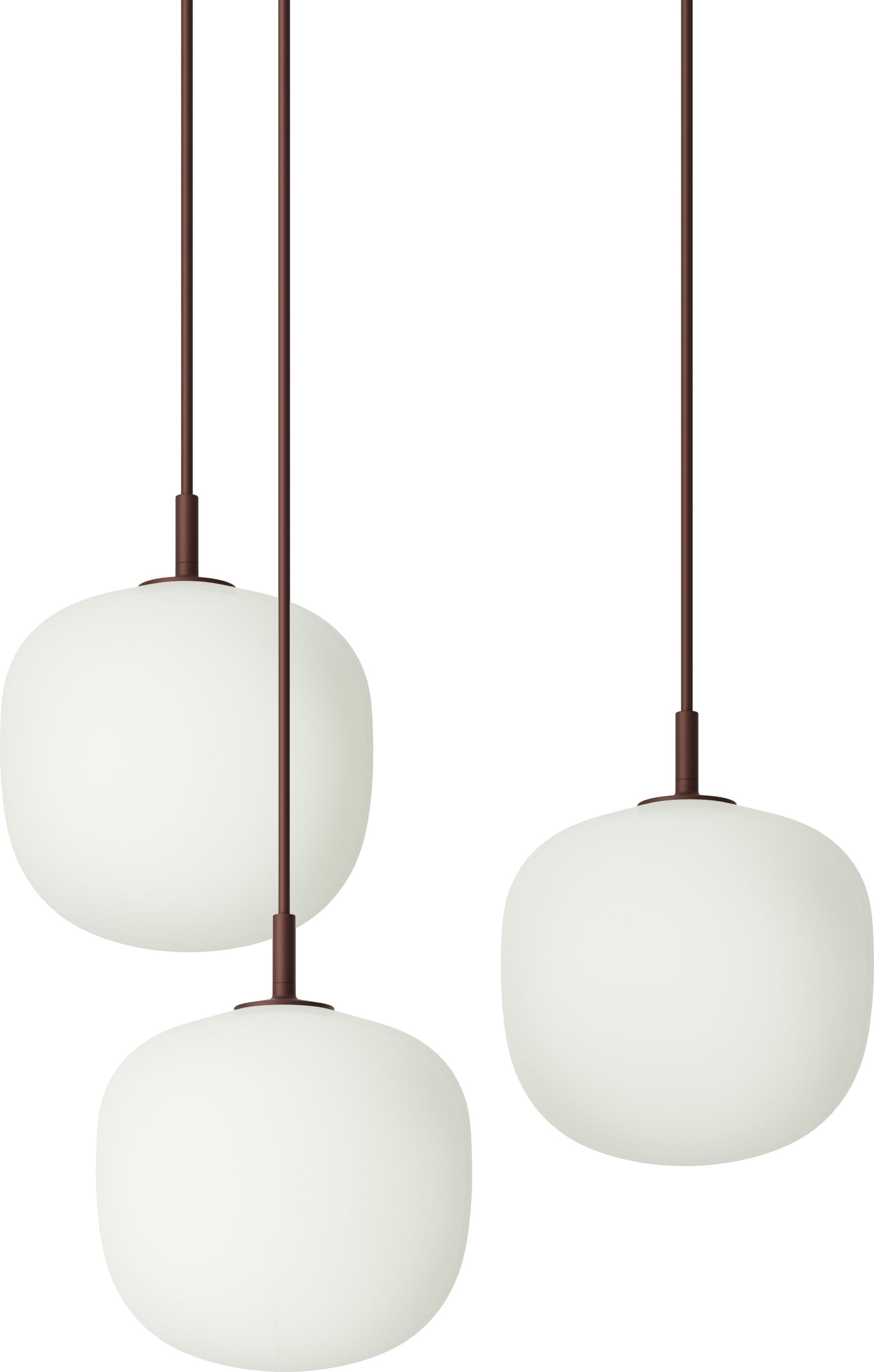 Lampa wisząca Rime 3-punktowa 18 cm ciemnoczerwona
