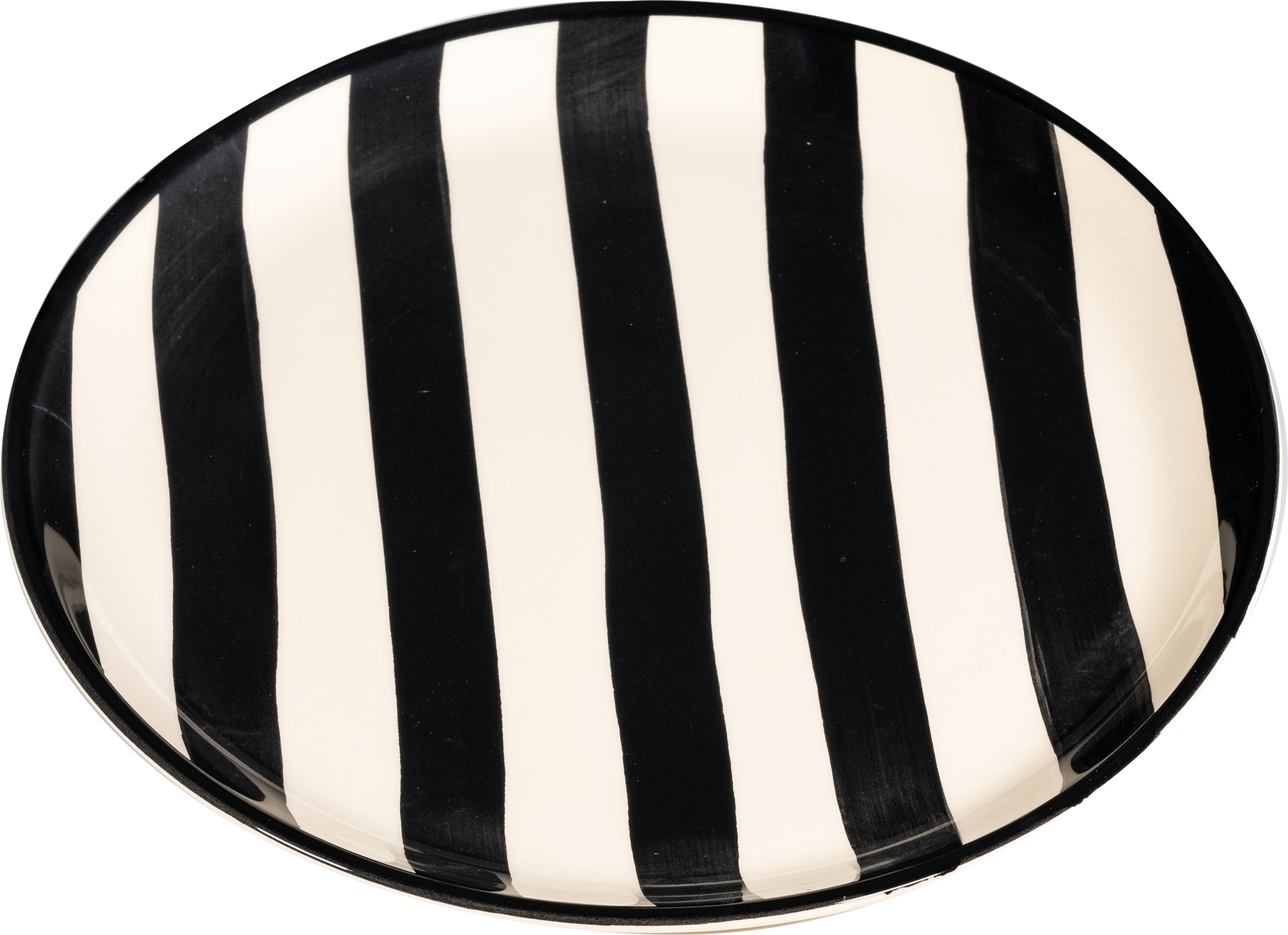 Talerz obiadowy Lido Righe w paski 28 cm czarny