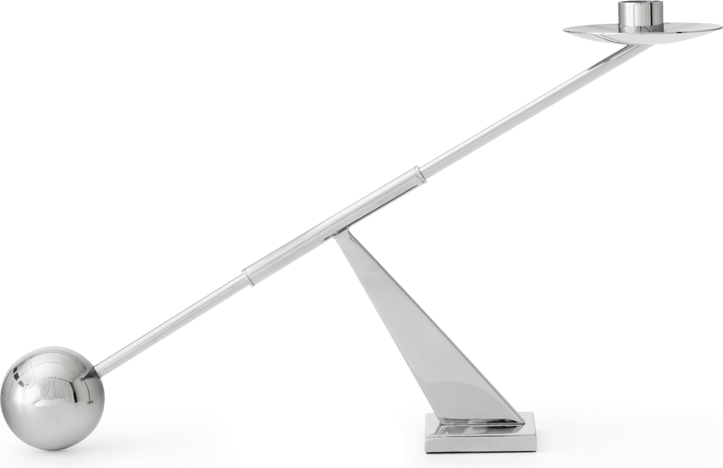 Świecznik na klasyczną świecę Interconnect 42 5 cm stal nierdzewna