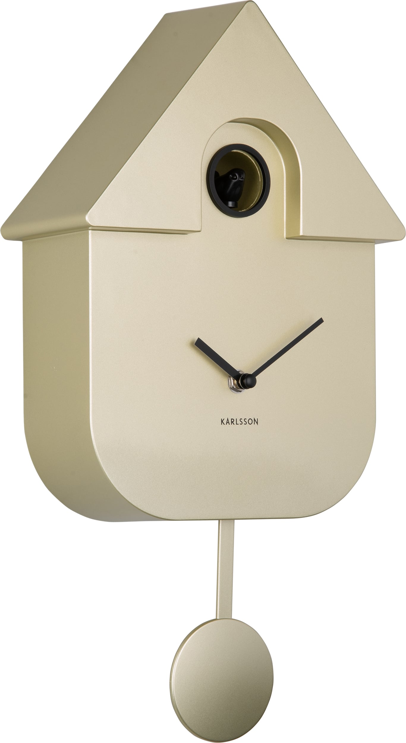 Zegar ścienny z kukułką Modern Cuckoo złoty metaliczny