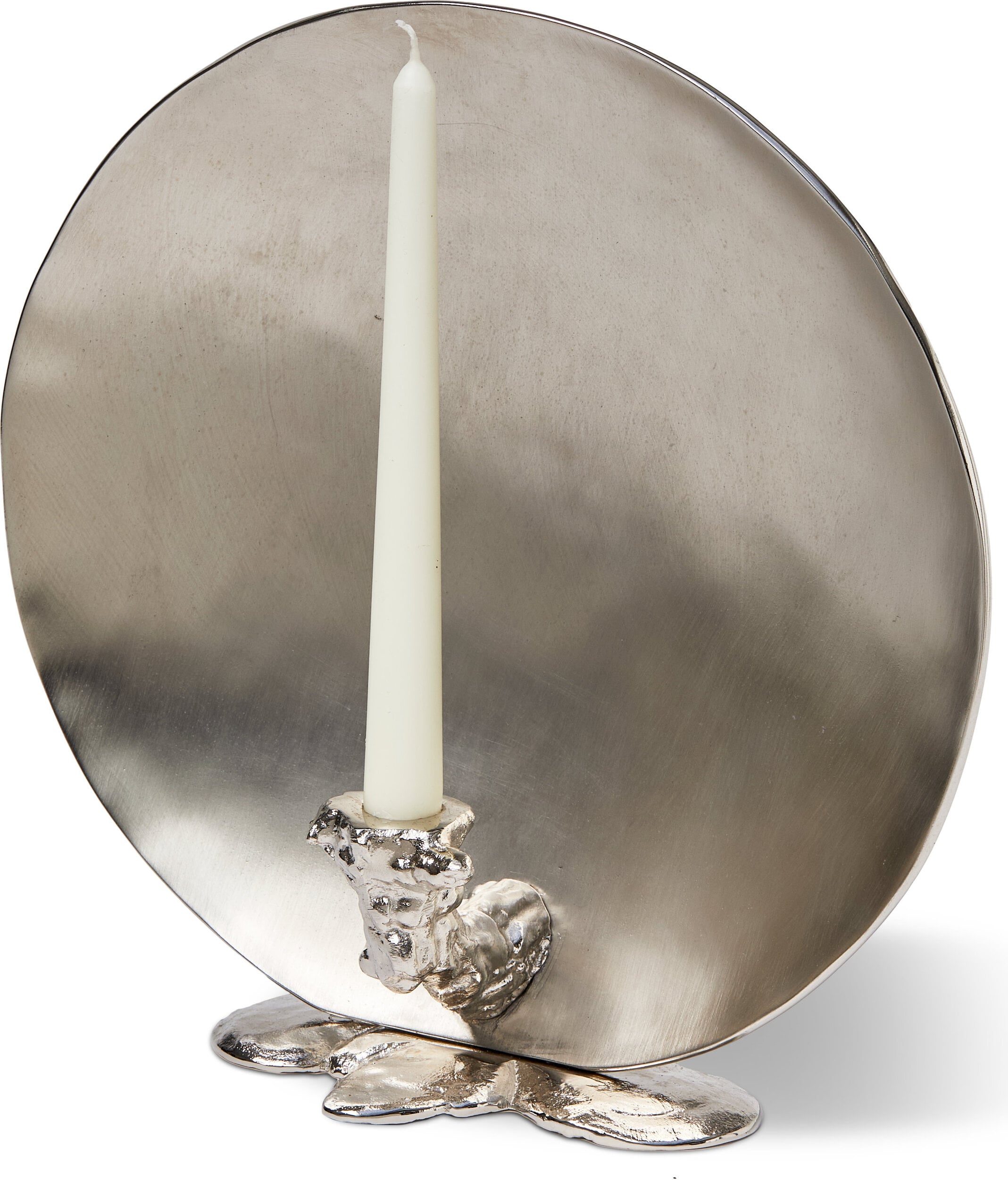 Świecznik na klasyczną świecę Spherical Drip 33 cm srebrny