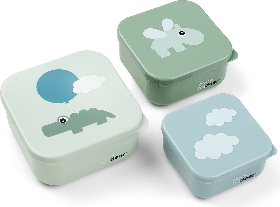 Pojemniki na przekąski Happy Clouds niebiesko-zielone 3 szt.