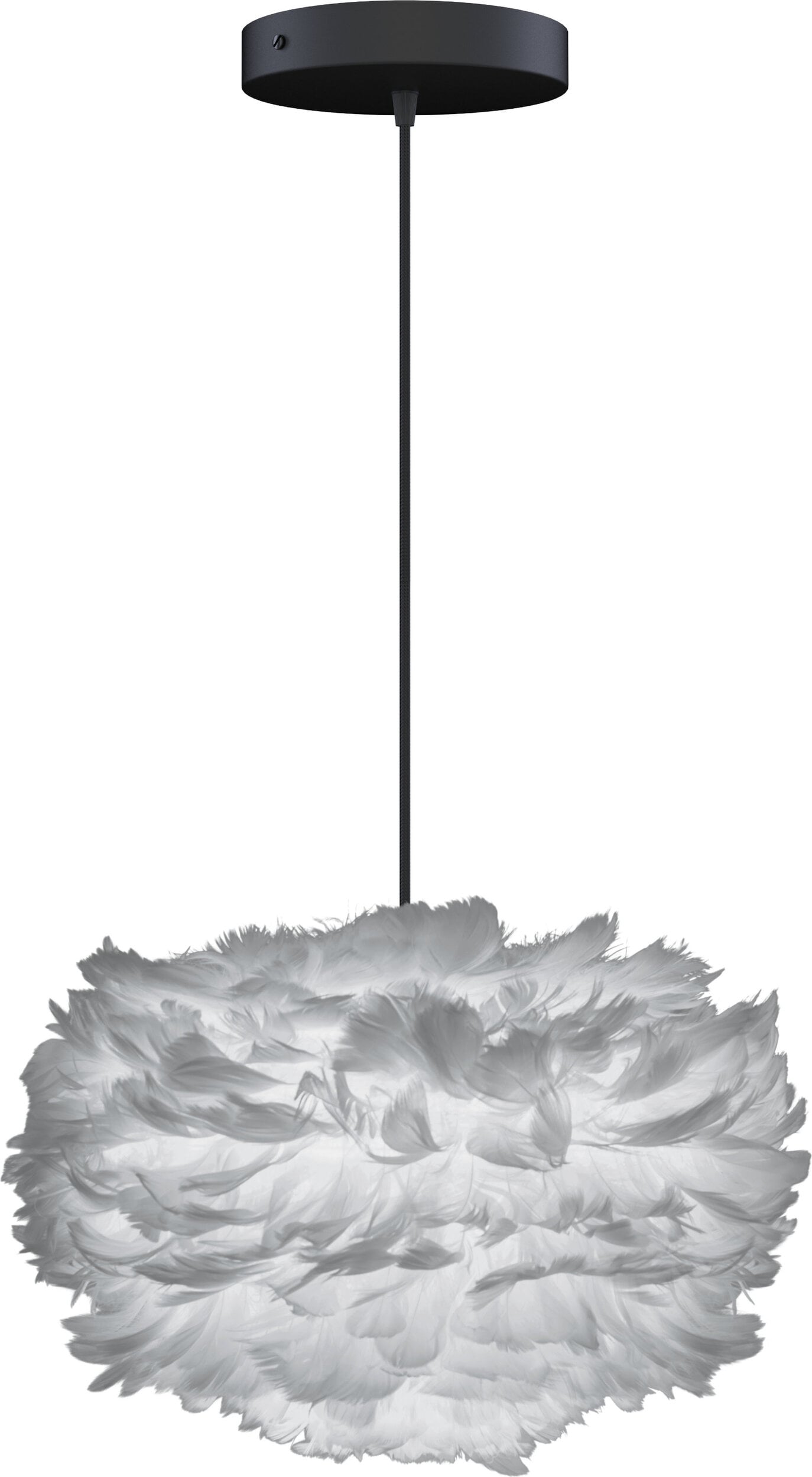 Lampa wisząca Eos 35 cm jasnoszara z czarną rozetą