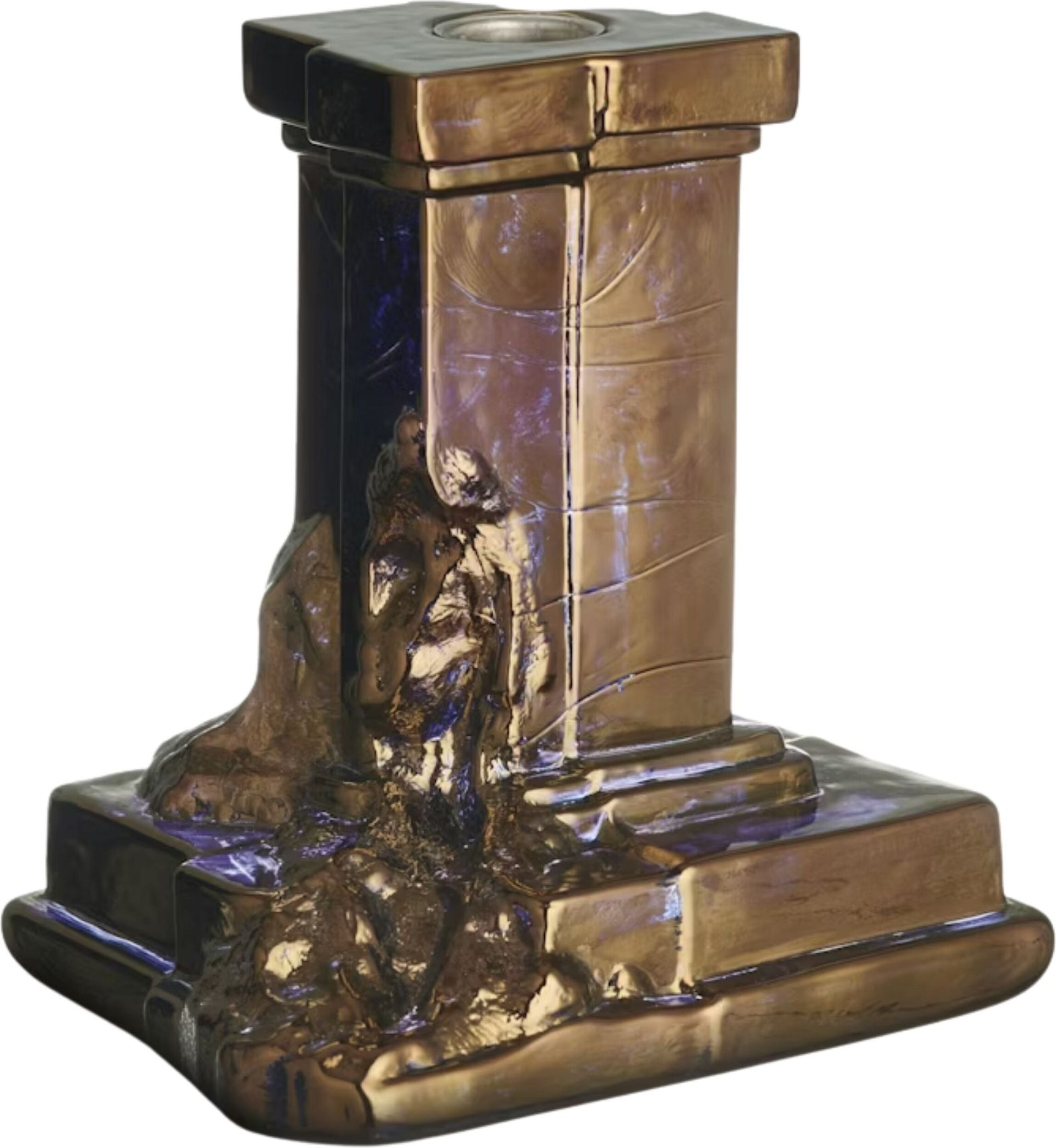 Świecznik na klasyczną świecę Rocky Baroque 15 cm mosiądz