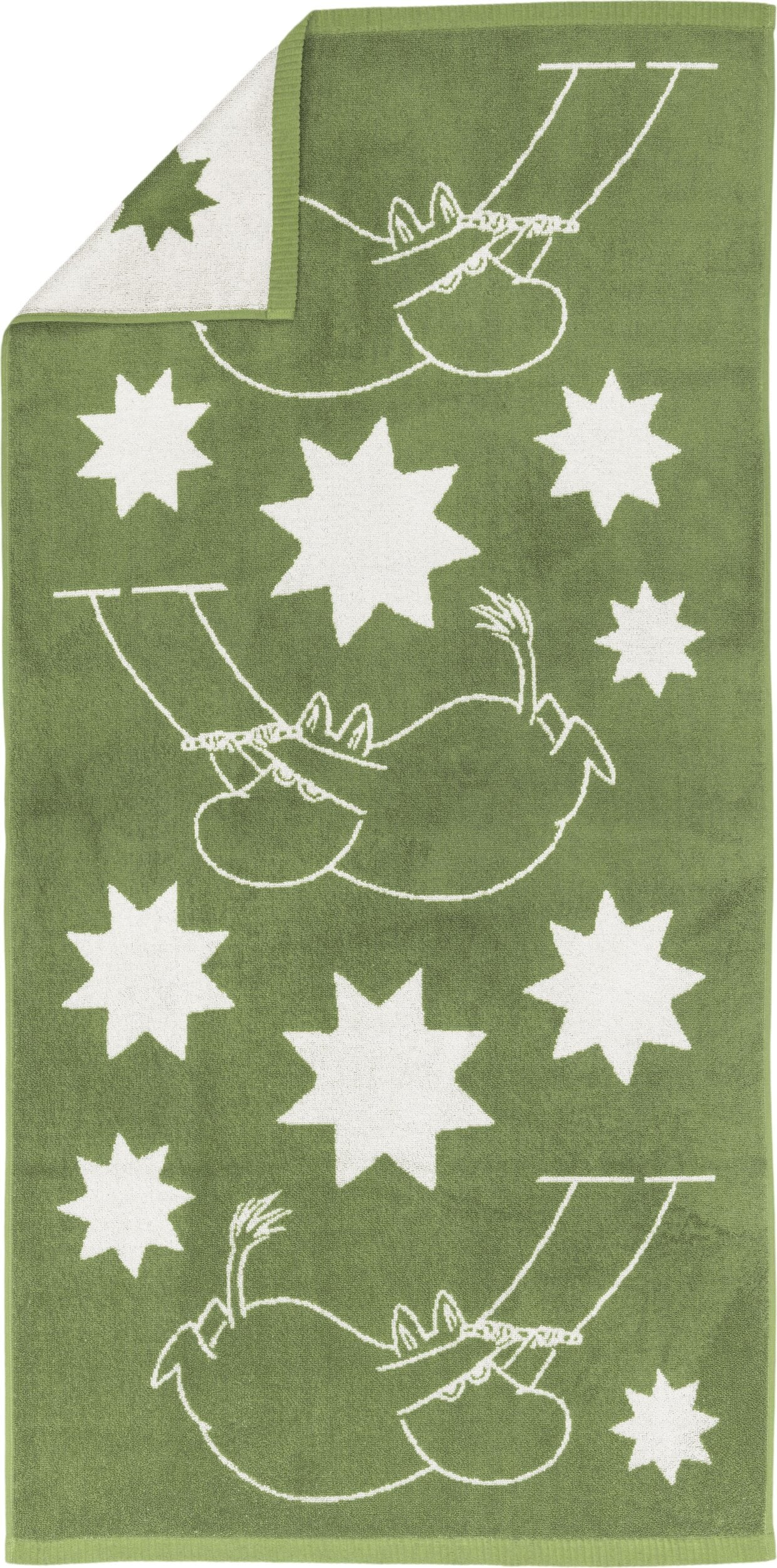 Ręcznik Arabia Finland Muminki Stars 70 x 140 cm zielony