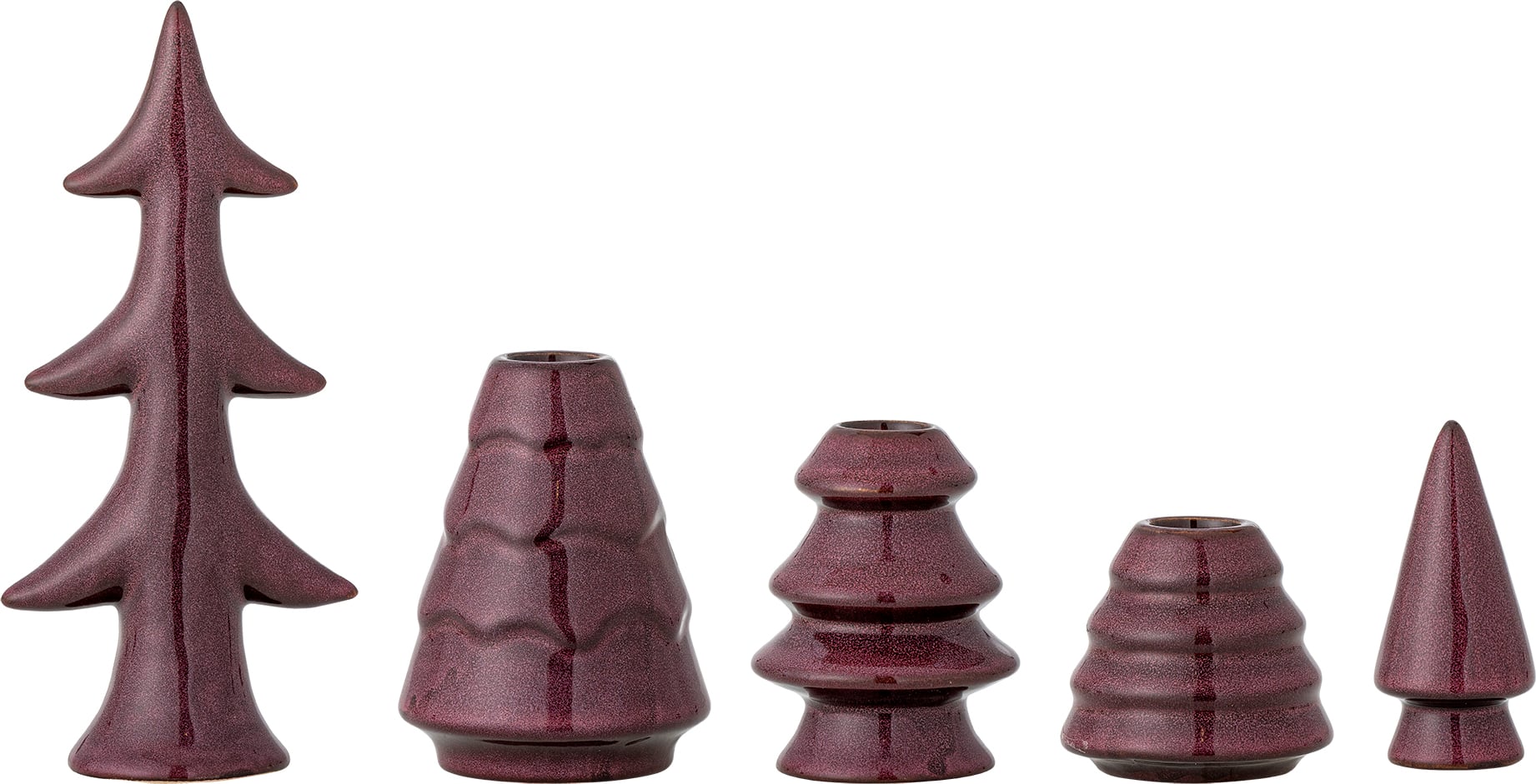 Świeczniki Woods choinki 19 cm czerwone 5 szt.