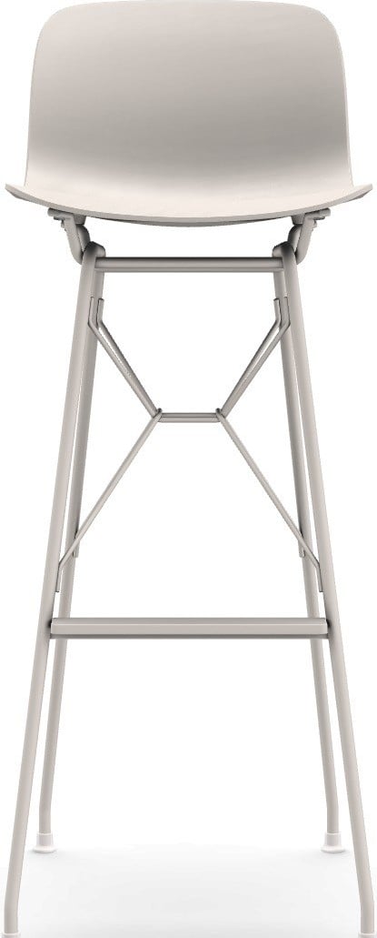 Stołek barowy Troy Wireframe biały z białą ramą