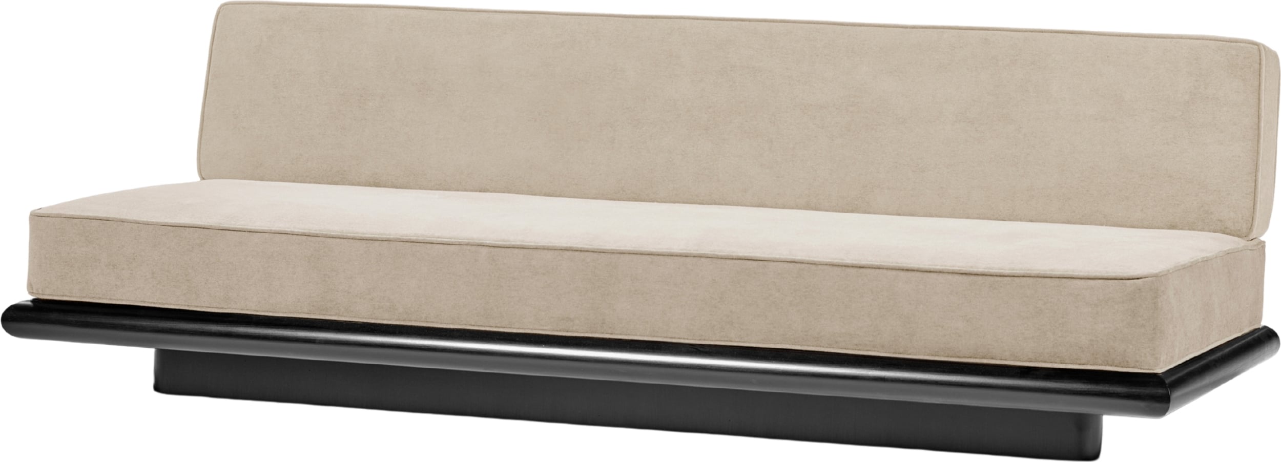 Sofa Ono Velvet 234 cm jasnoszara czarny dąb