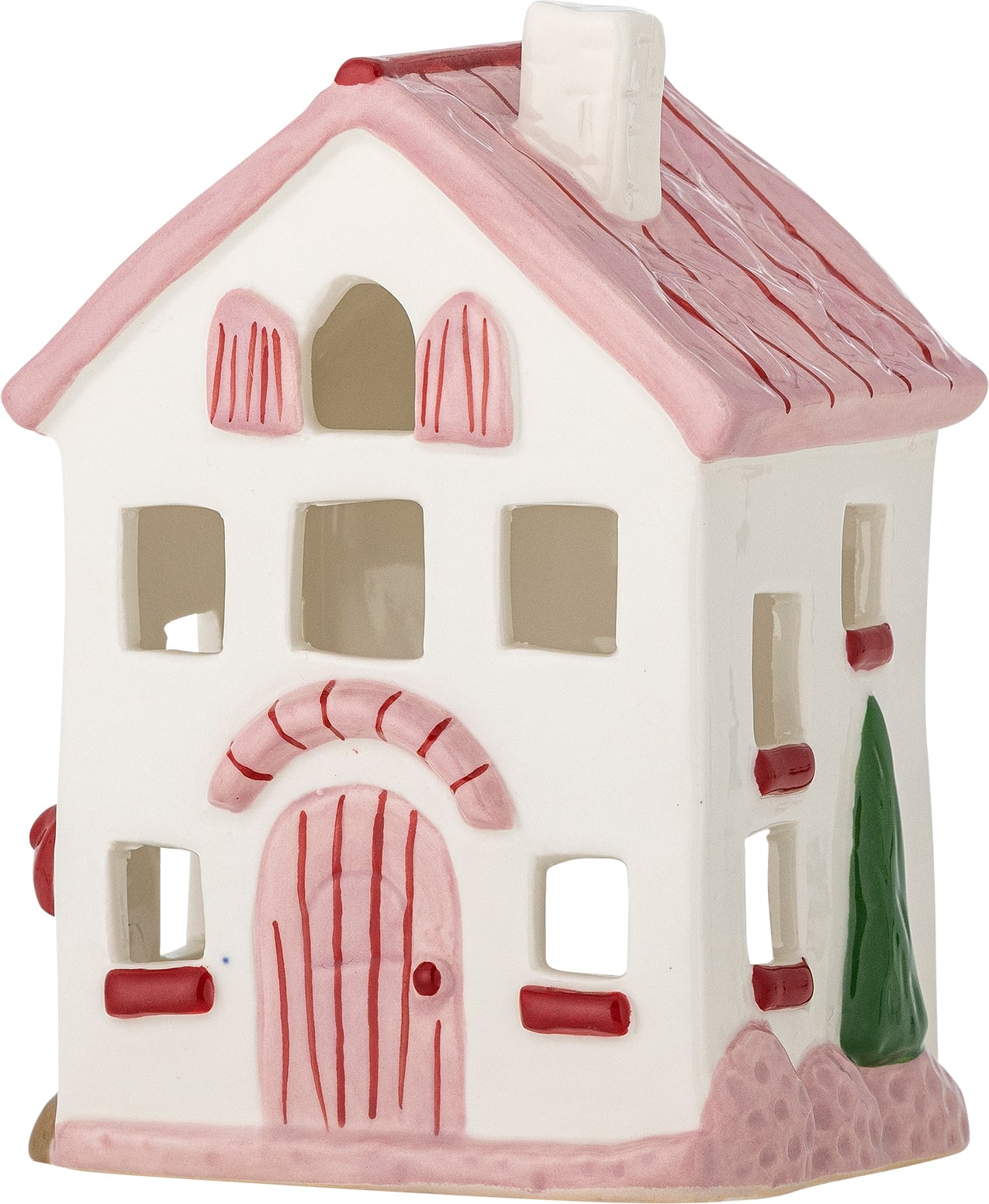 Świecznik na tealighty Shirly domek 16 cm wielokolorowy