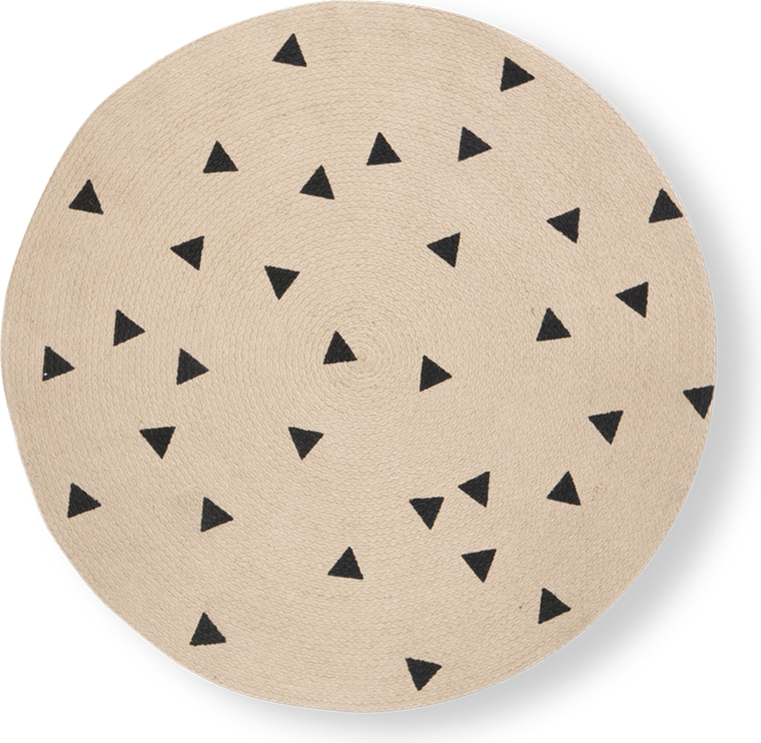 Dywan Black Triangles okrągły 100 cm jutowy
