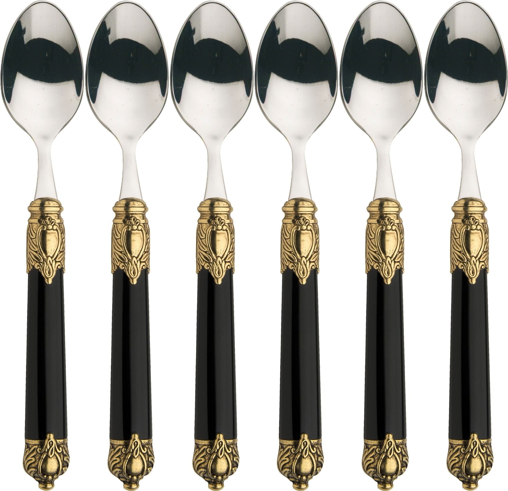 Łyżeczki do kawy Rinascimento czarne w pudełku prezentowym 6 szt.
