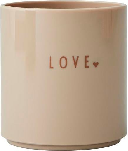 Kubek dziecięcy Mini Favourite Love beżowy z tritanu
