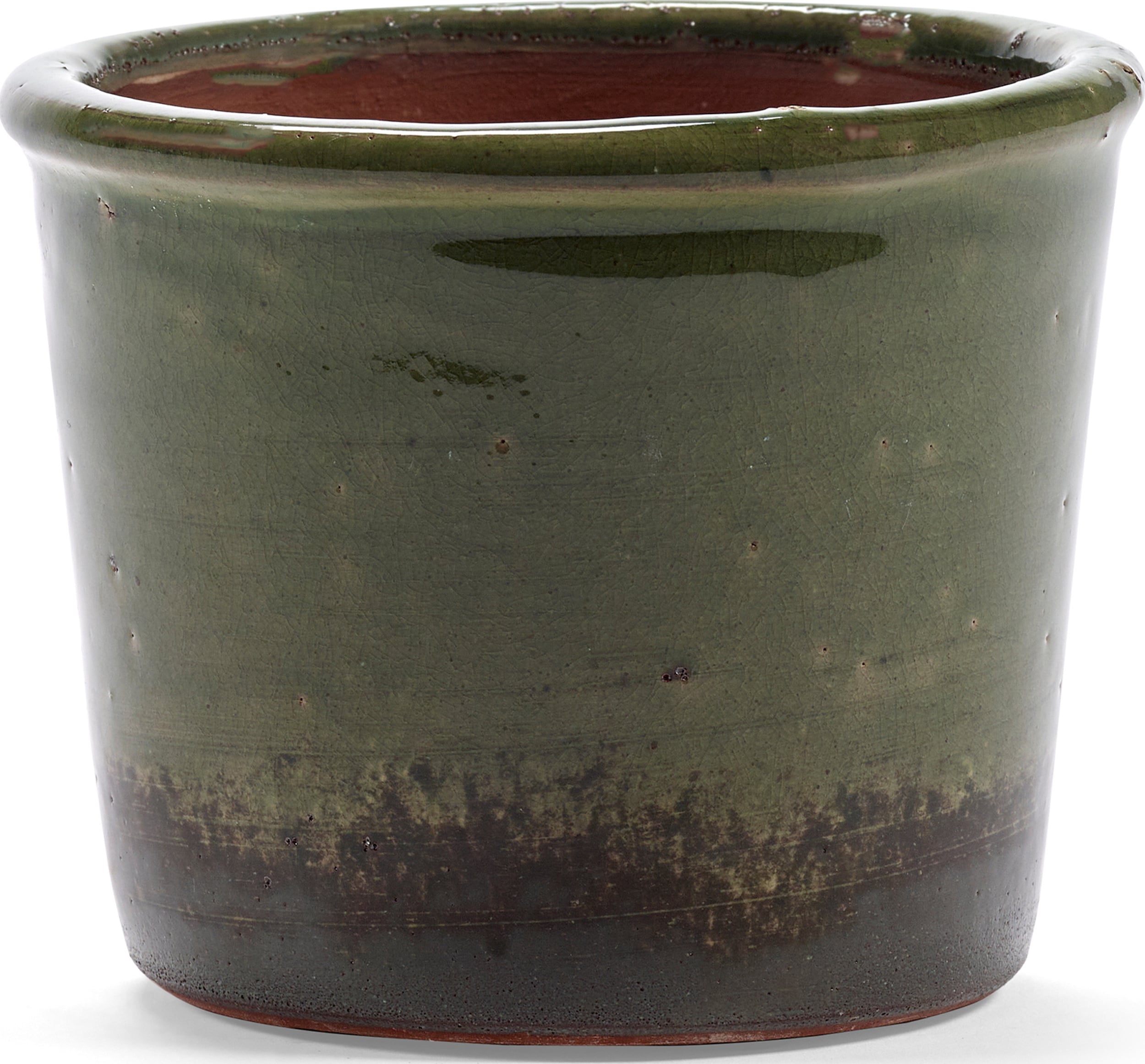 Doniczka Glazed Shades 13 5 cm ciemnozielona