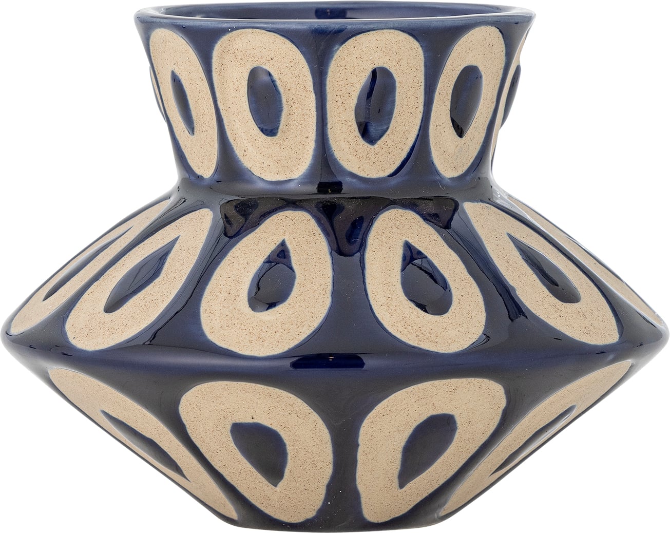 Wazon kamionkowy Bashir 12 cm niebieski