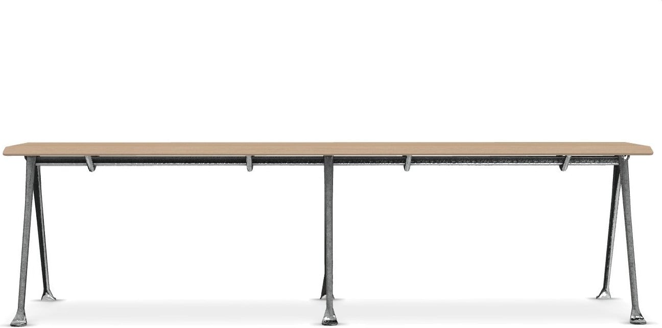 Ławka Officina 160 cm naturalny buk ze stalową ramą