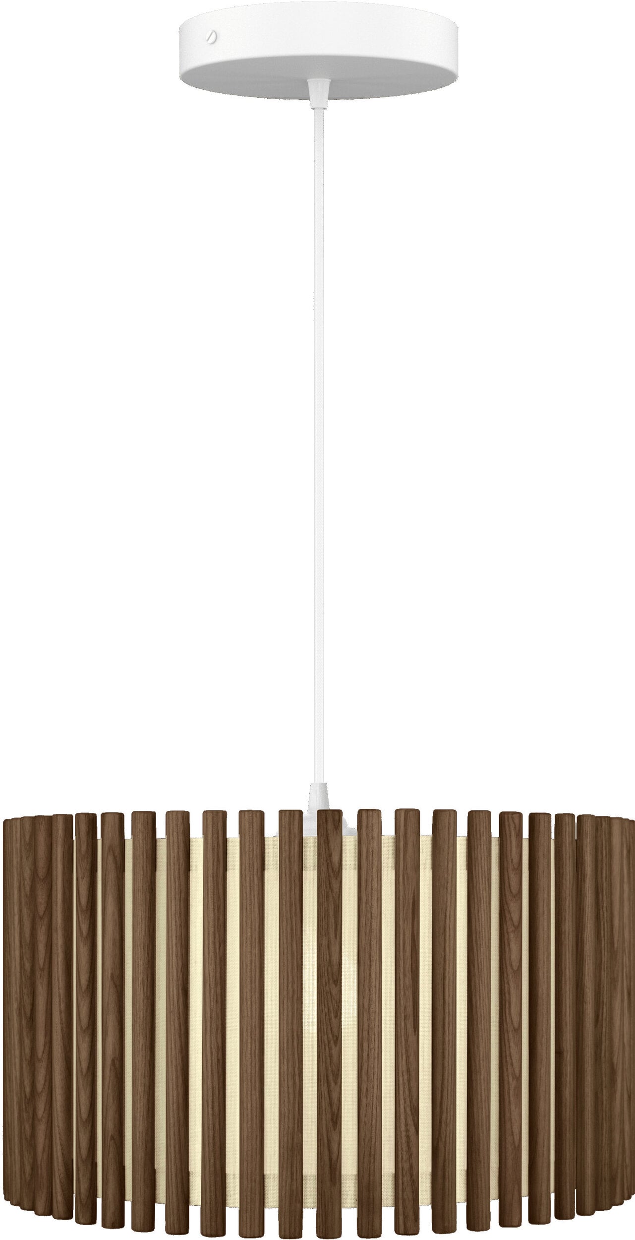 Lampa wisząca Komorebi okrągła 44 7 cm ciemny dąb z białą rozetą