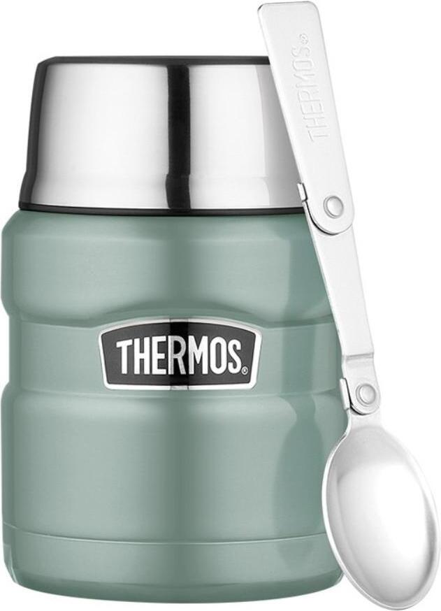 Termos obiadowy ze składaną łyżką Style 470 ml pastelowa zieleń 2 el.