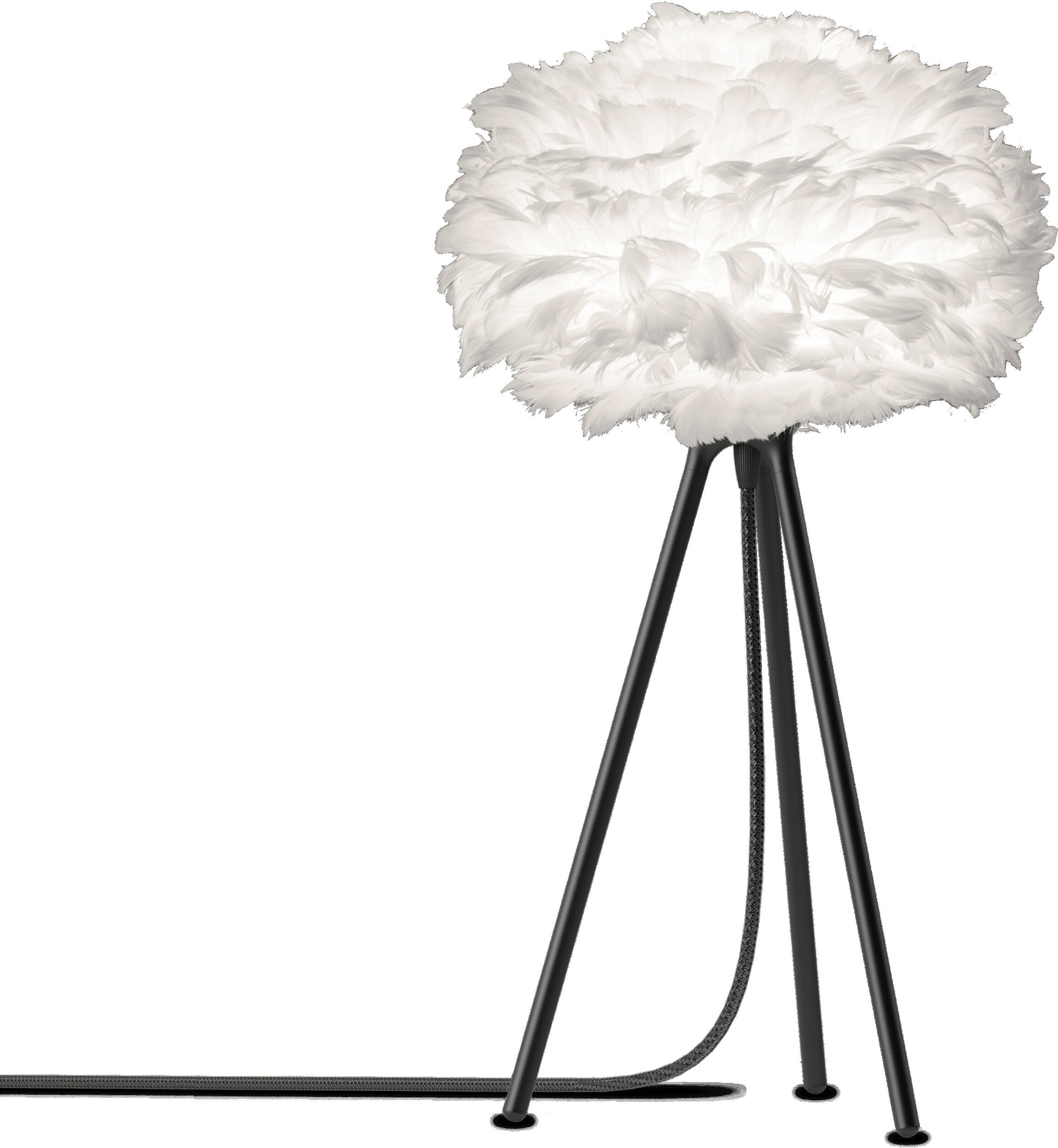 Lampa stołowa Eos 35 cm biała na wysokim trójnogu czarnym