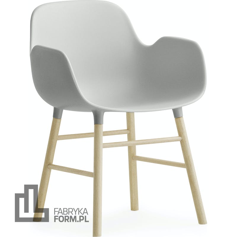 Figurka dekoracyjna Form Miniature krzesło z podłokietnikami szare
