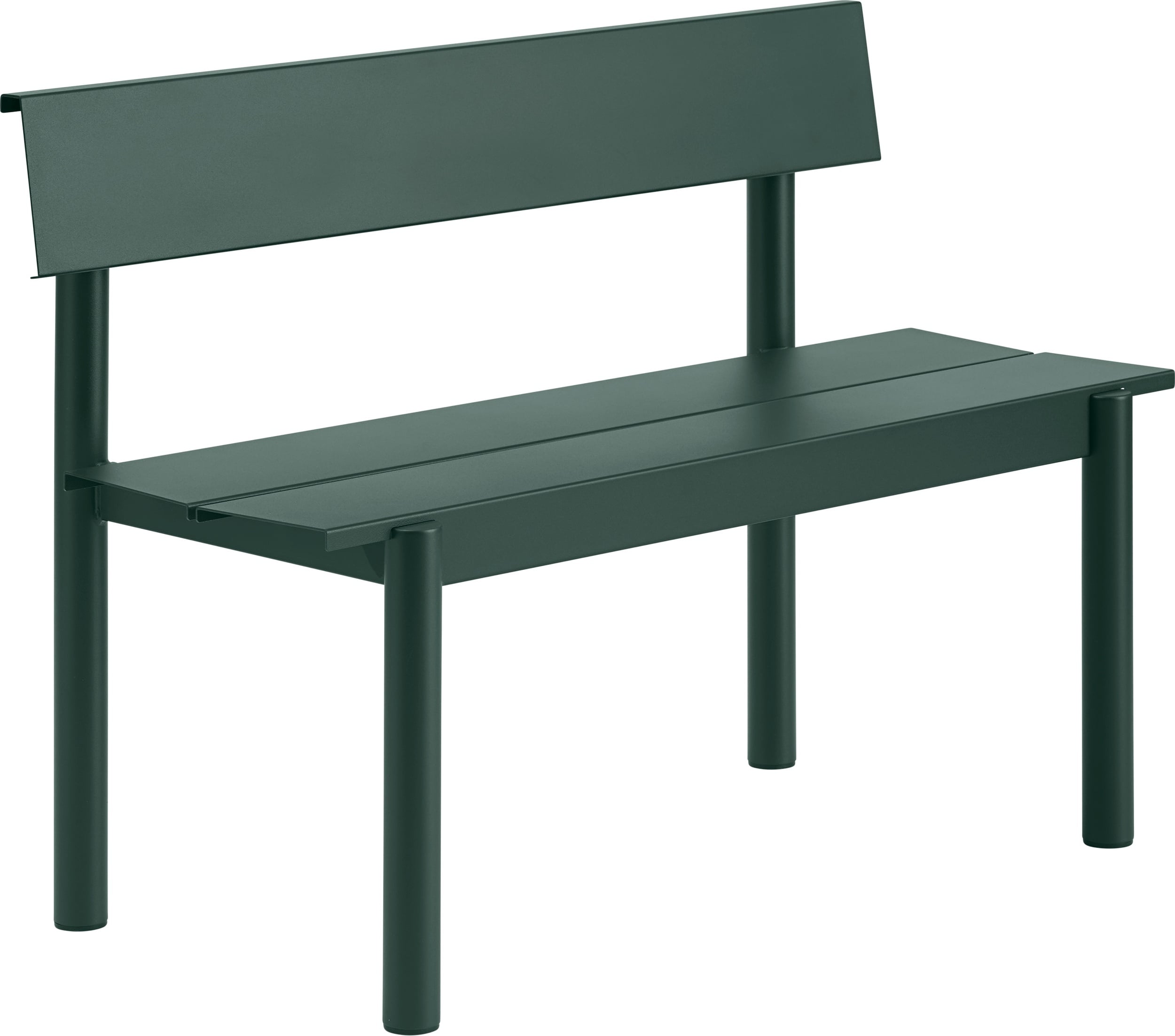 Ławka ogrodowa z oparciem Linear Steel 110 cm ciemnozielona