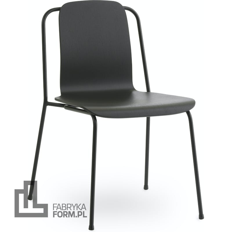 Krzesło Studio czarne na czarnych nogach