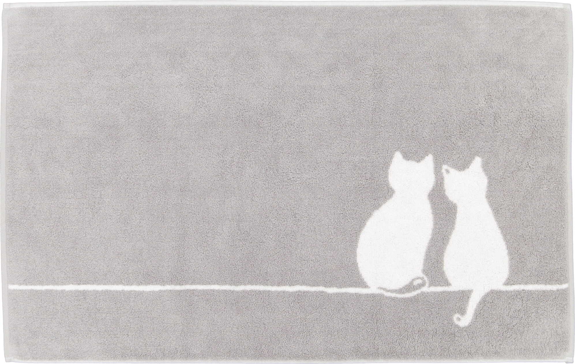 Dywanik łazienkowy Cute Cats You & Me 50 x 80 cm platynowo-biały