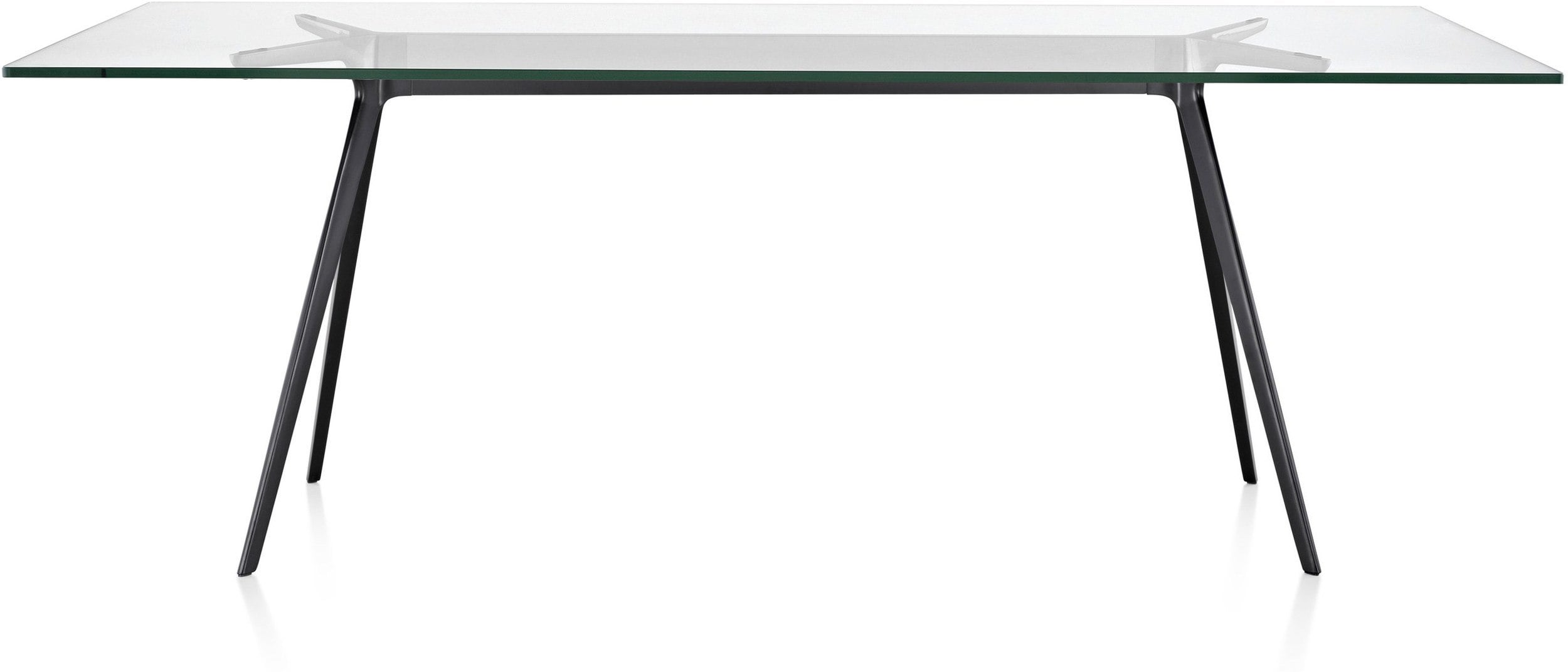 Stół Baguette 160 cm blat szklany rama lakierowana czarna