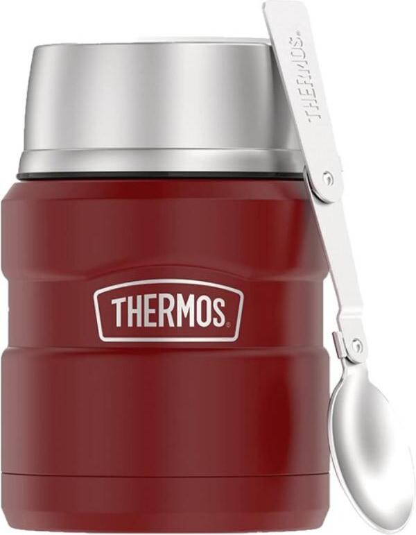 Termos obiadowy ze składaną łyżką Style 470 ml ceglasty 2 el.