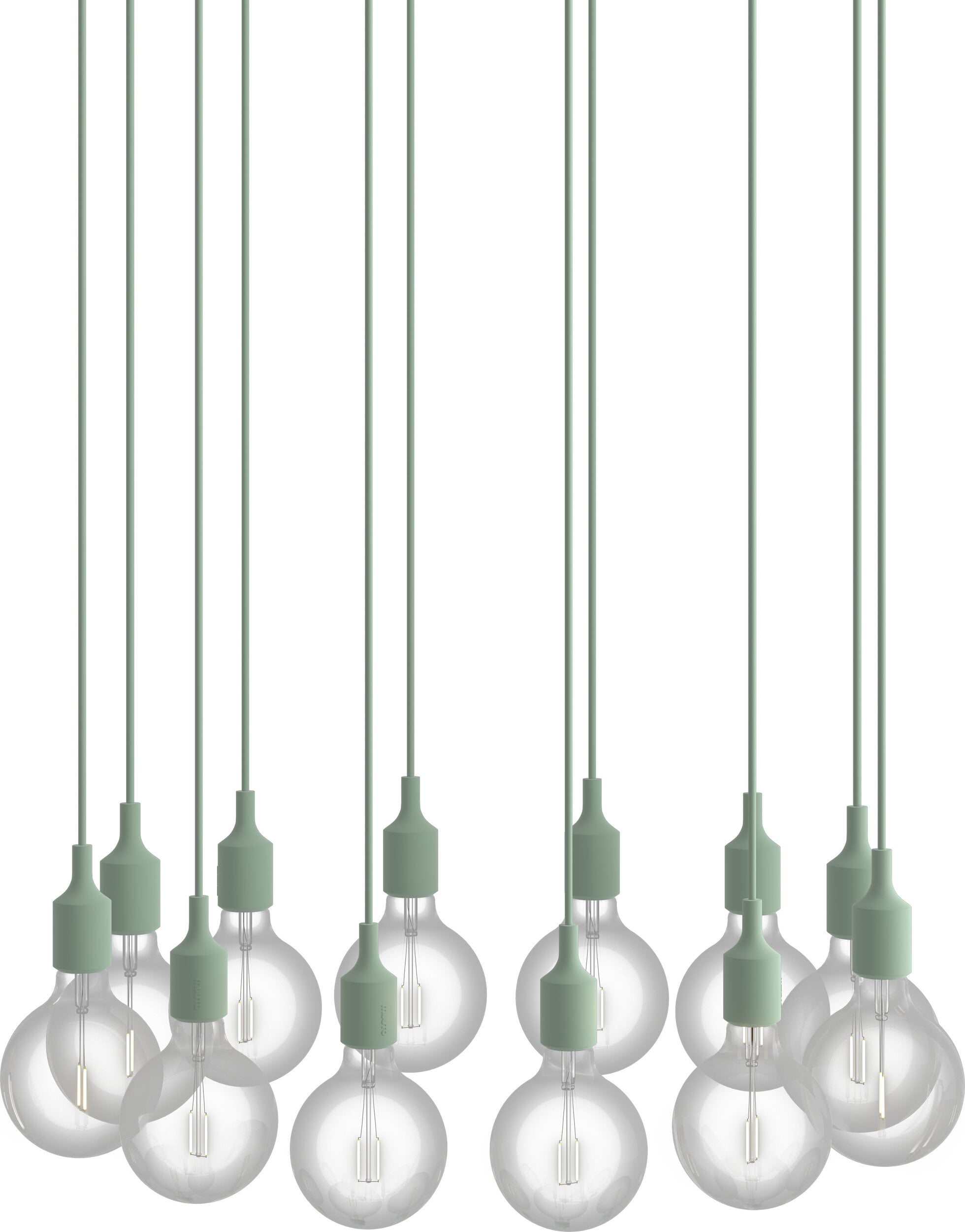 Lampa wisząca E27 12-punktowa jasnozielona