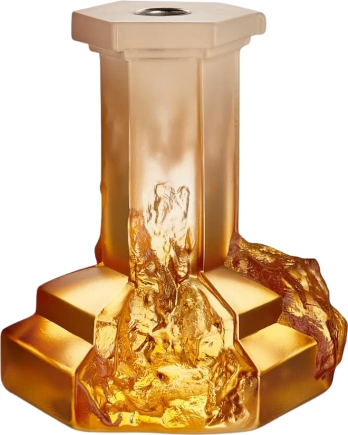 Świecznik na klasyczną świecę Rocky Baroque 17 5 cm amber