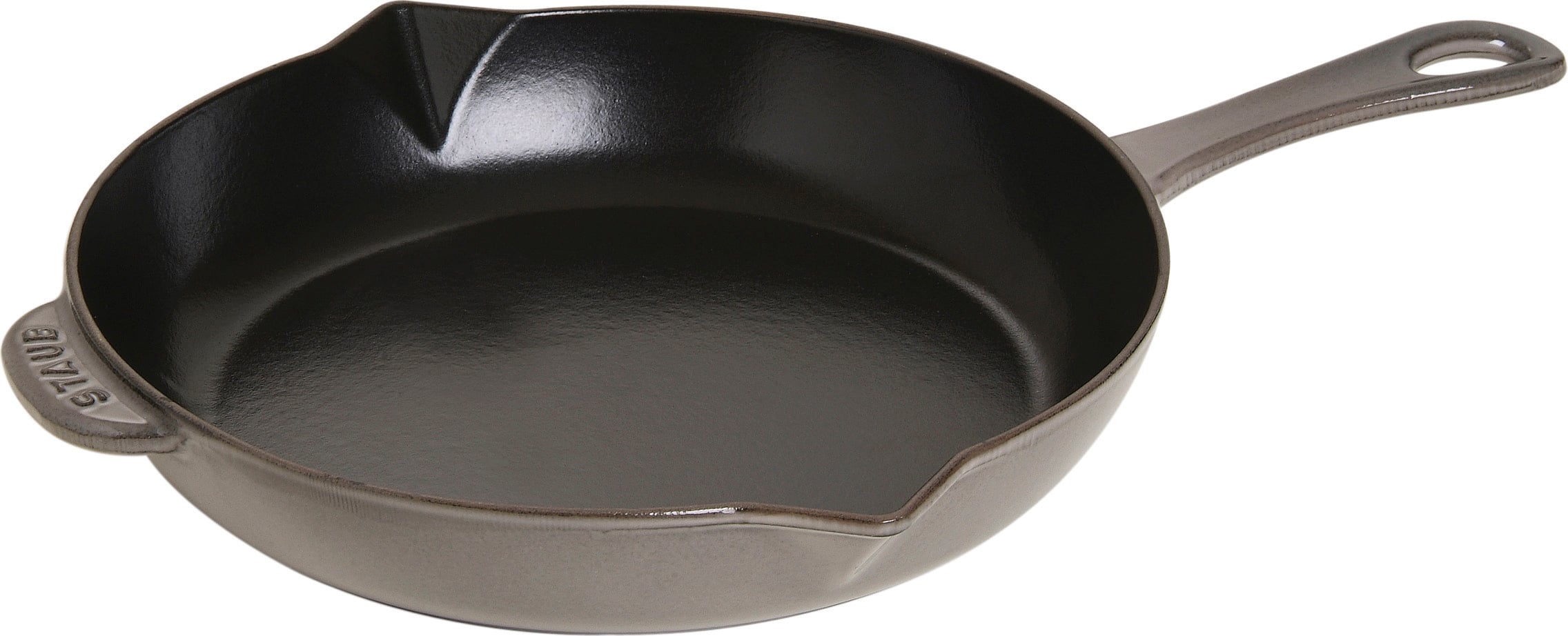 Patelnia Staub 26 cm grafitowa z metalowym uchwytem