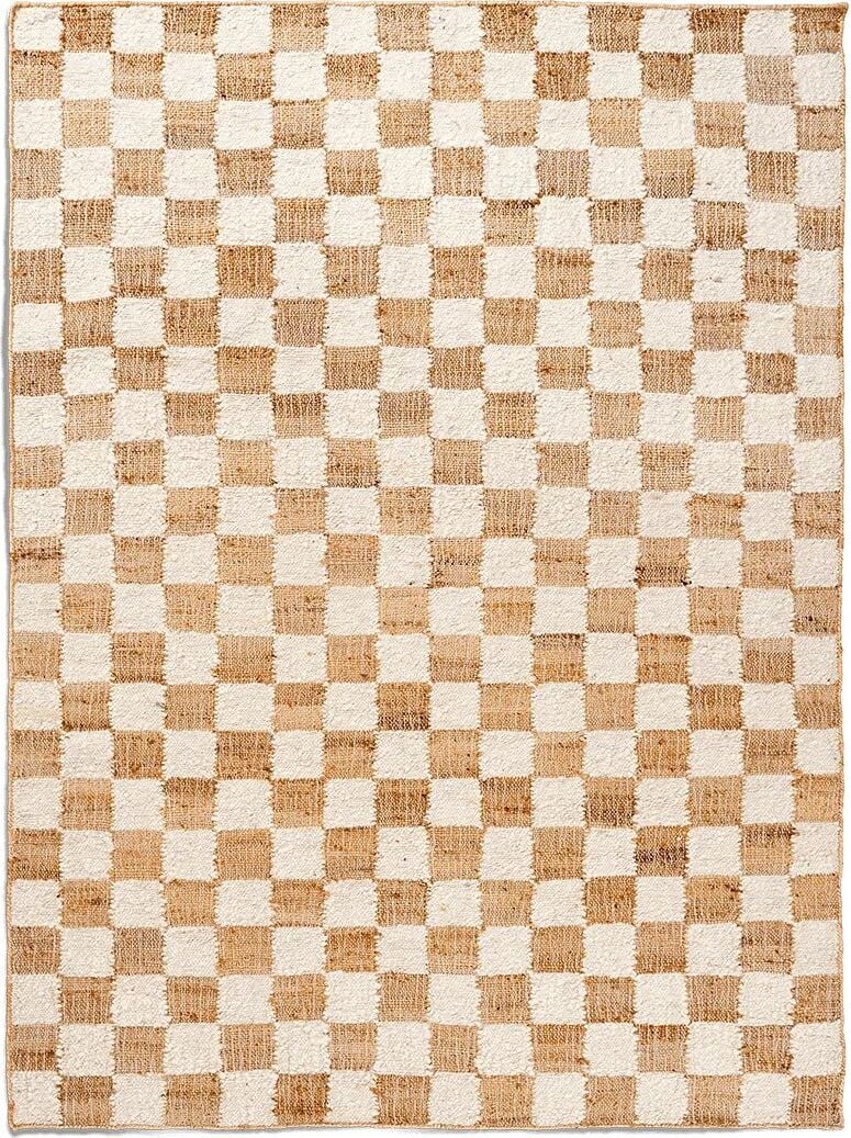 Dywan Check 140 x 200 cm złamana biel