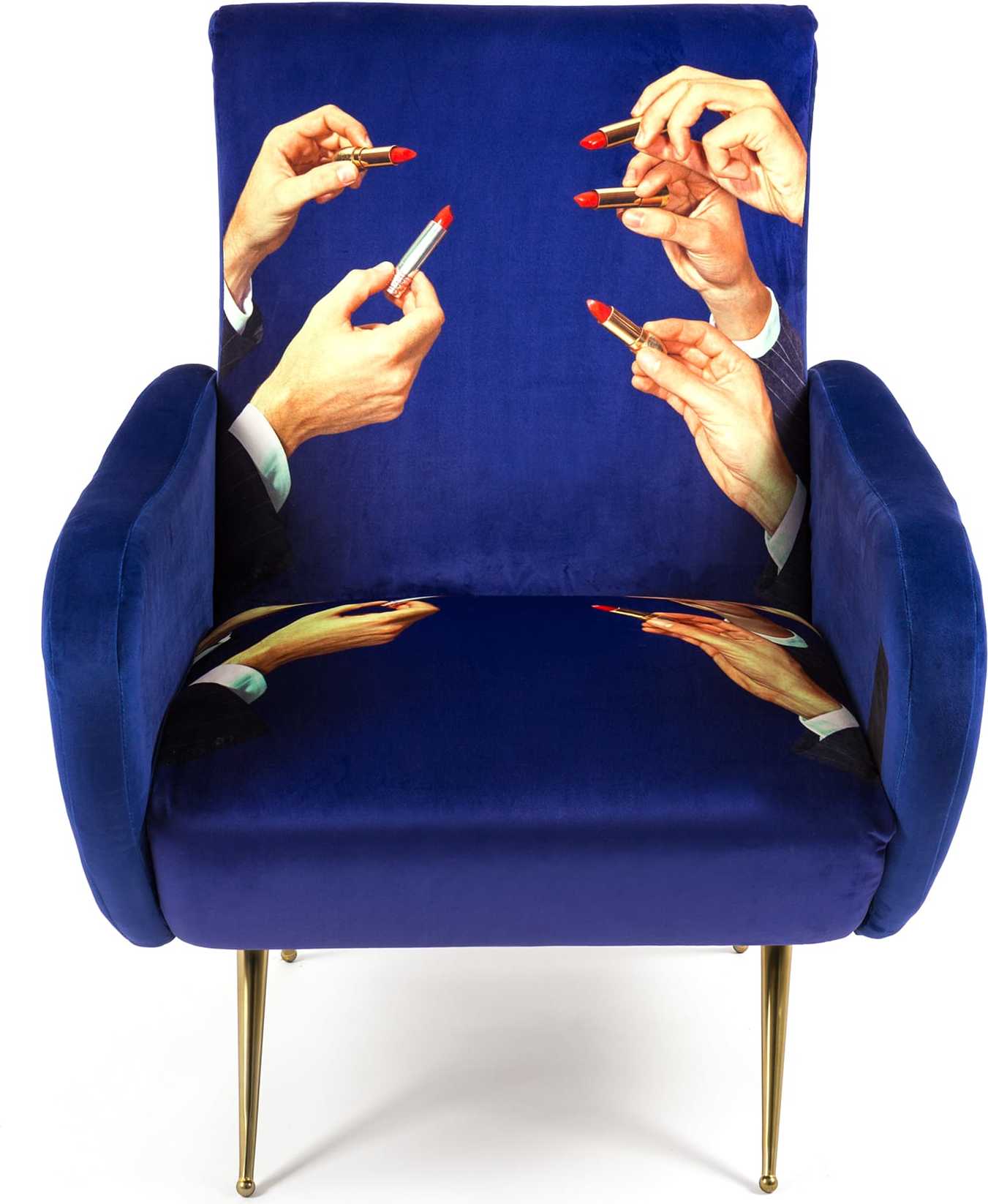 Fotel z wysokim oparciem Seletti Wears Toiletpaper Lipsticks