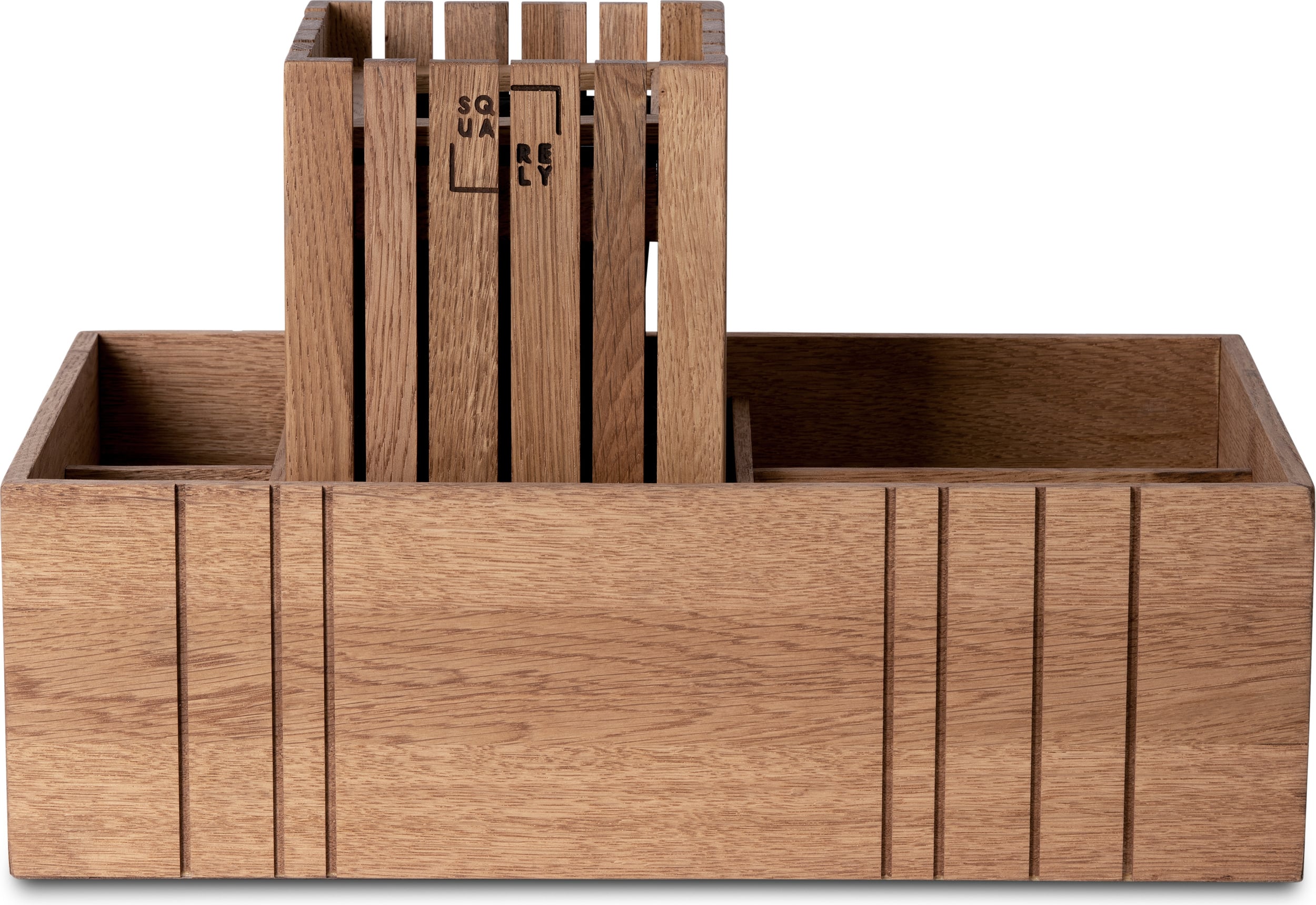 Organizer na biurko TableORGANIZER ciemny dąb z doniczką samonawadniającą GrowSMALL 2 el.