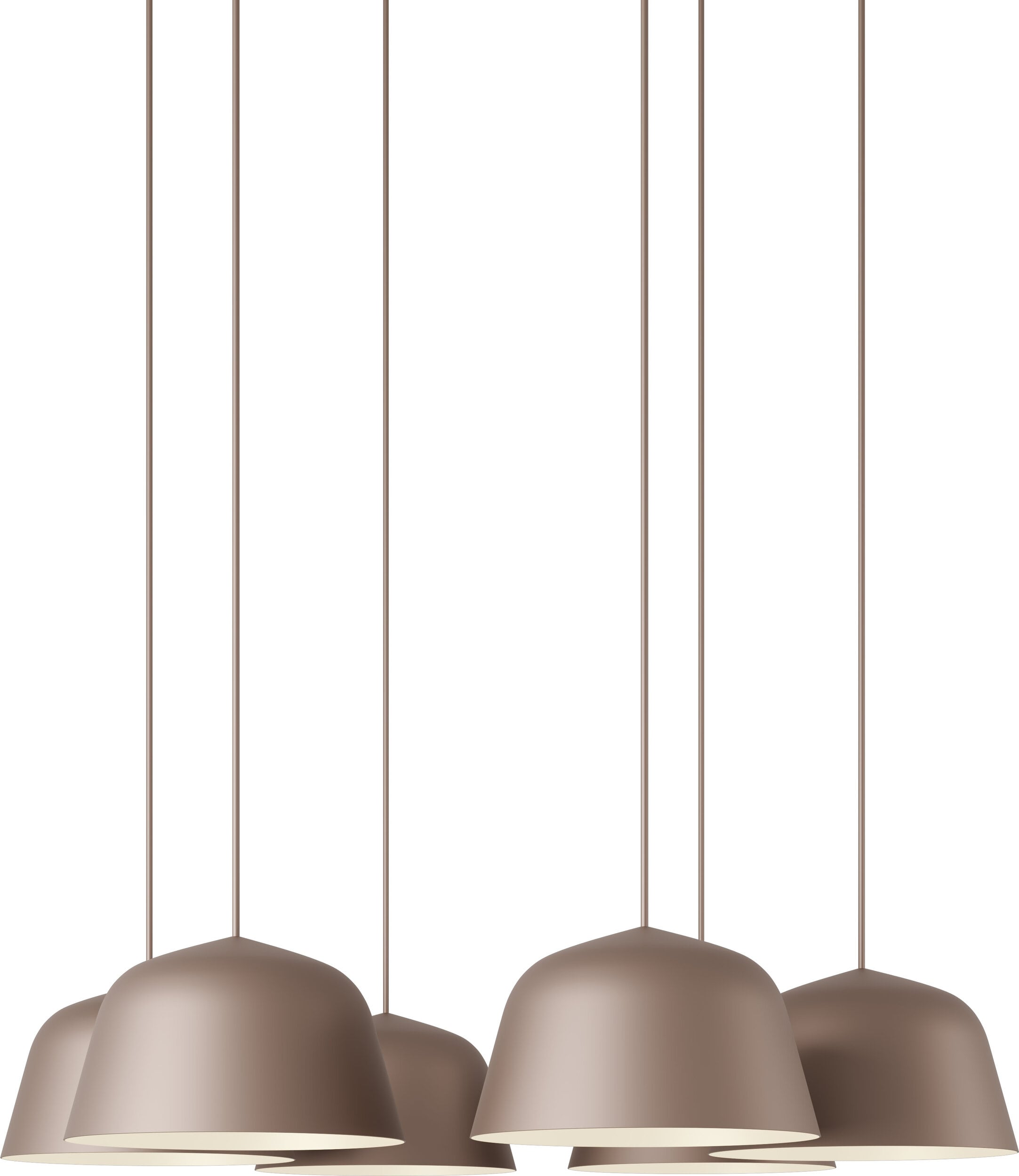 Lampa wisząca z 6 kloszami Ambit szarobrązowa